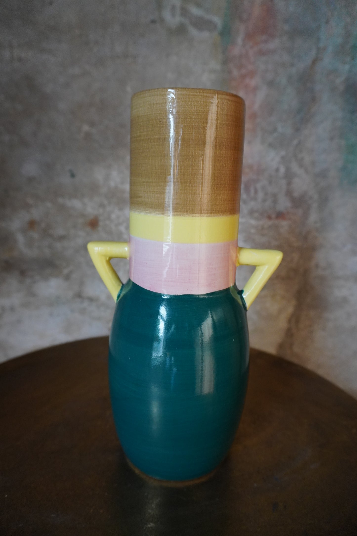 Aardewerk vaas Cole2 Lines - Gekleurd, 25cm x 7cm x 8cm