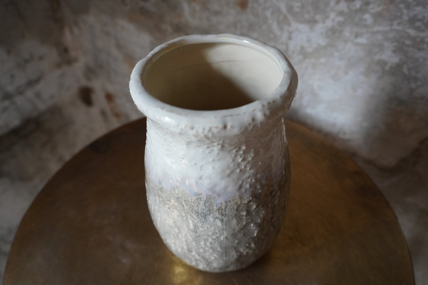 Aardewerk vaas - Crème, 20cm x 11cm