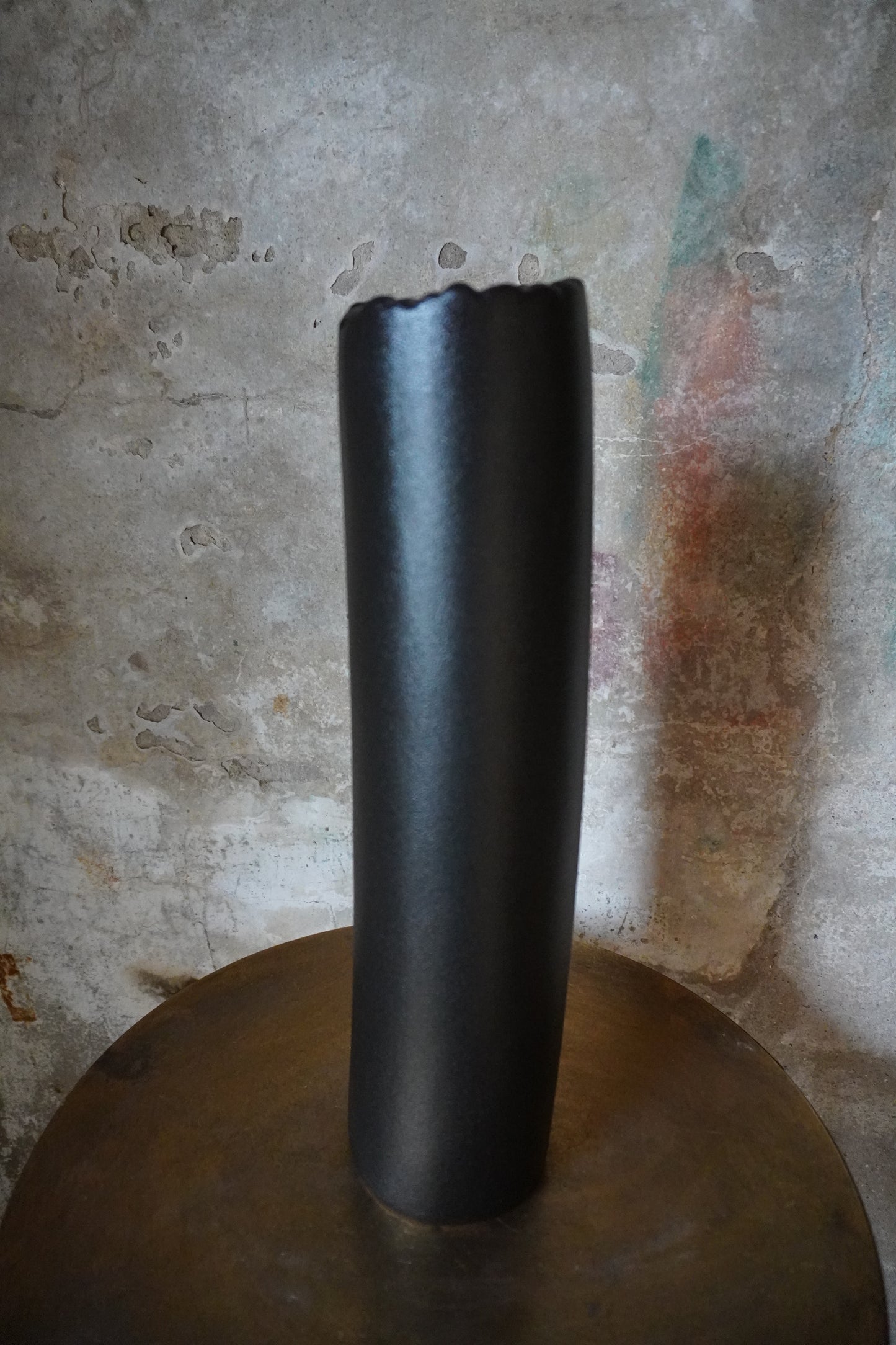 Aardewerk vaas - Zwart, 40cm x 9cm