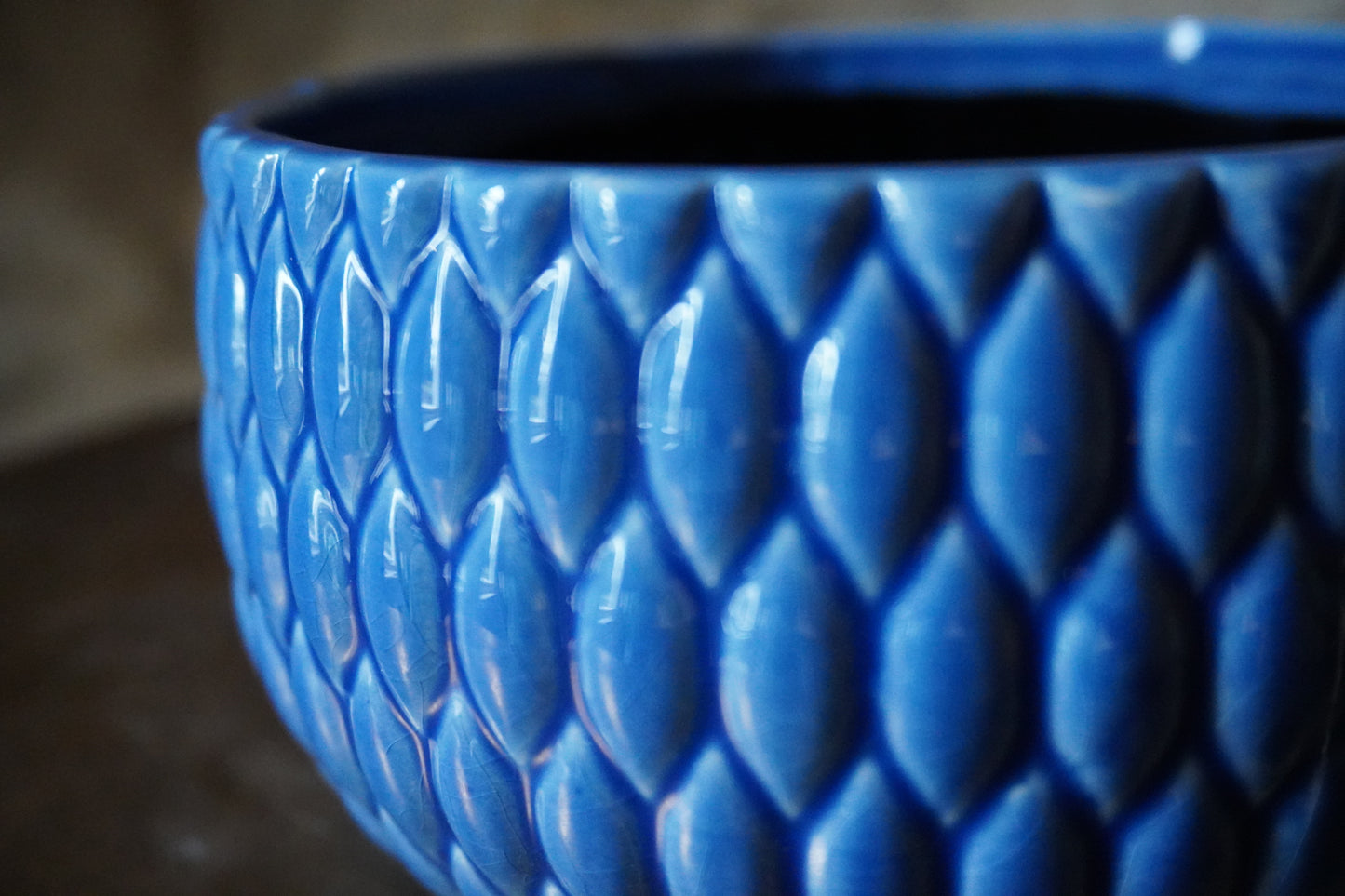 Aardewerk pot - Blauw, 9cm x 15cm