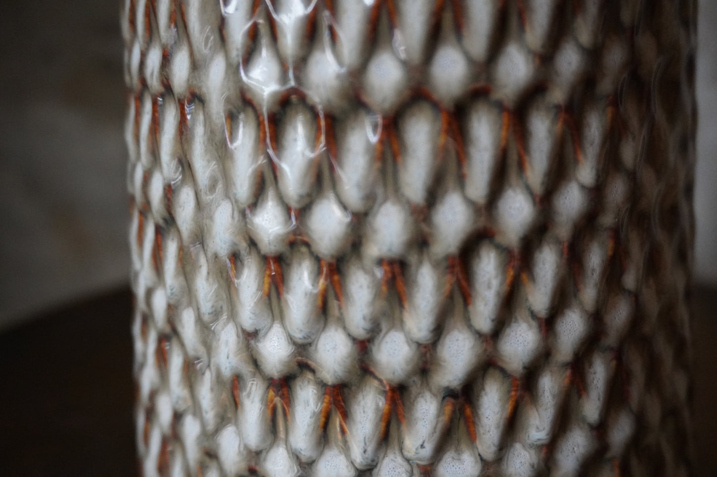 Aardewerk vaas - Bruin/Crème, 6cm x 12cm