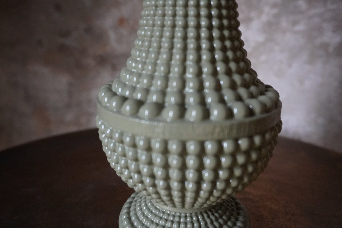 Beads polyresin kandelaar - Groen, 19.3cm x 10.8cm x 10.8cm