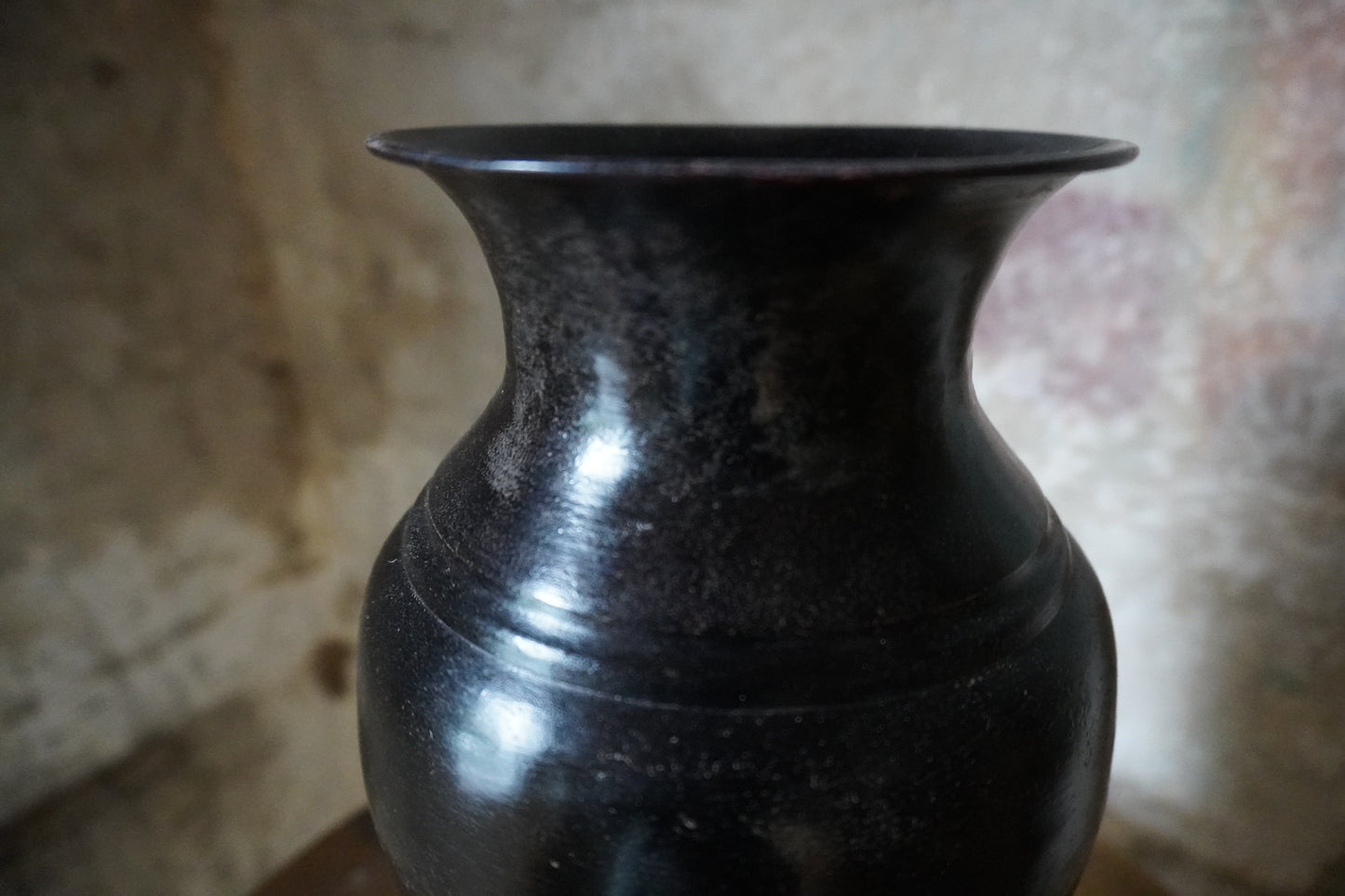 Metalen vaas - Zwart/Bruin, 30cm x 13cm