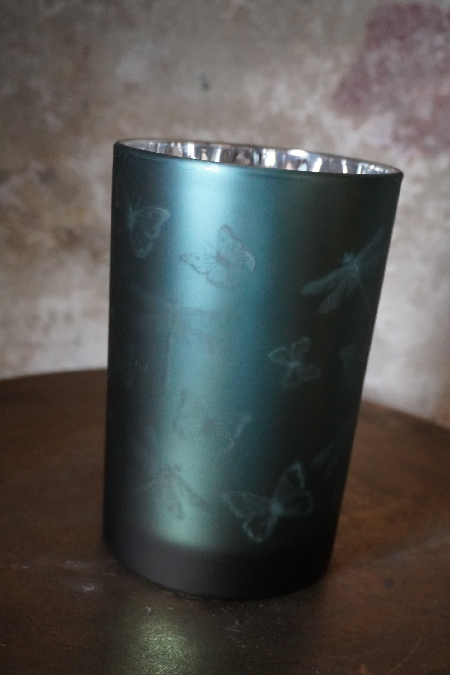 Glazen Windlicht - Libellen & Vlinders, 18cm x 11.5cm