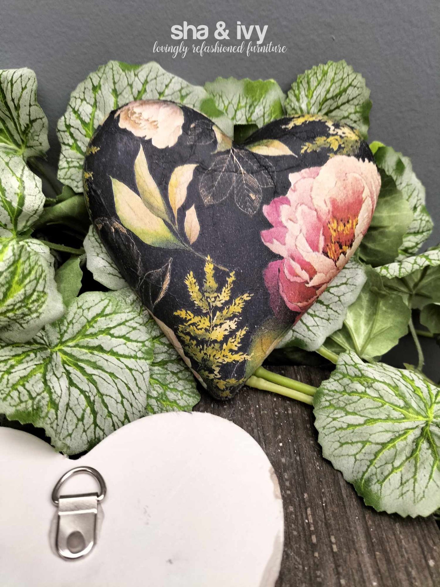Decoupage hart - rozen tuin