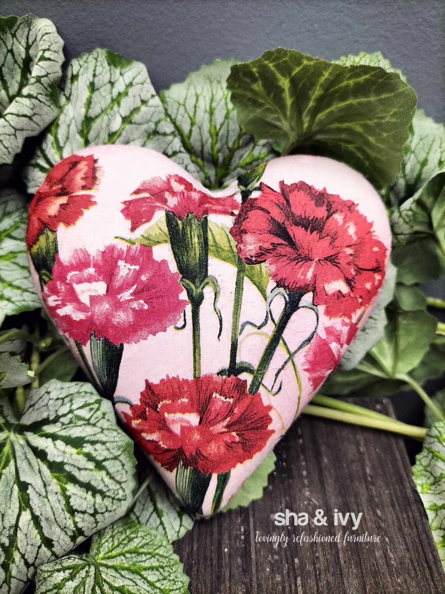 Decoupage hart - anjers