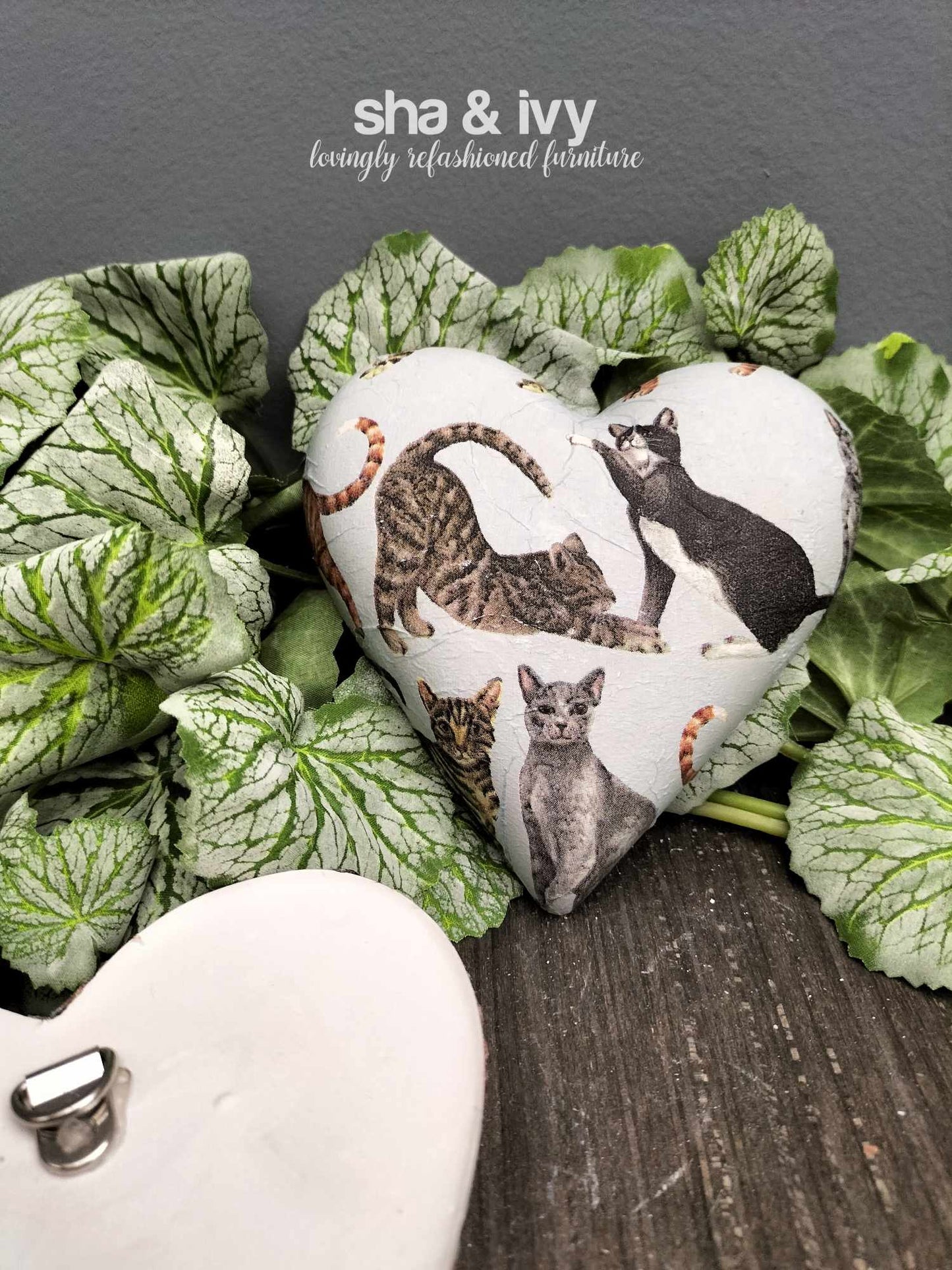 Decoupage hart - poesjes