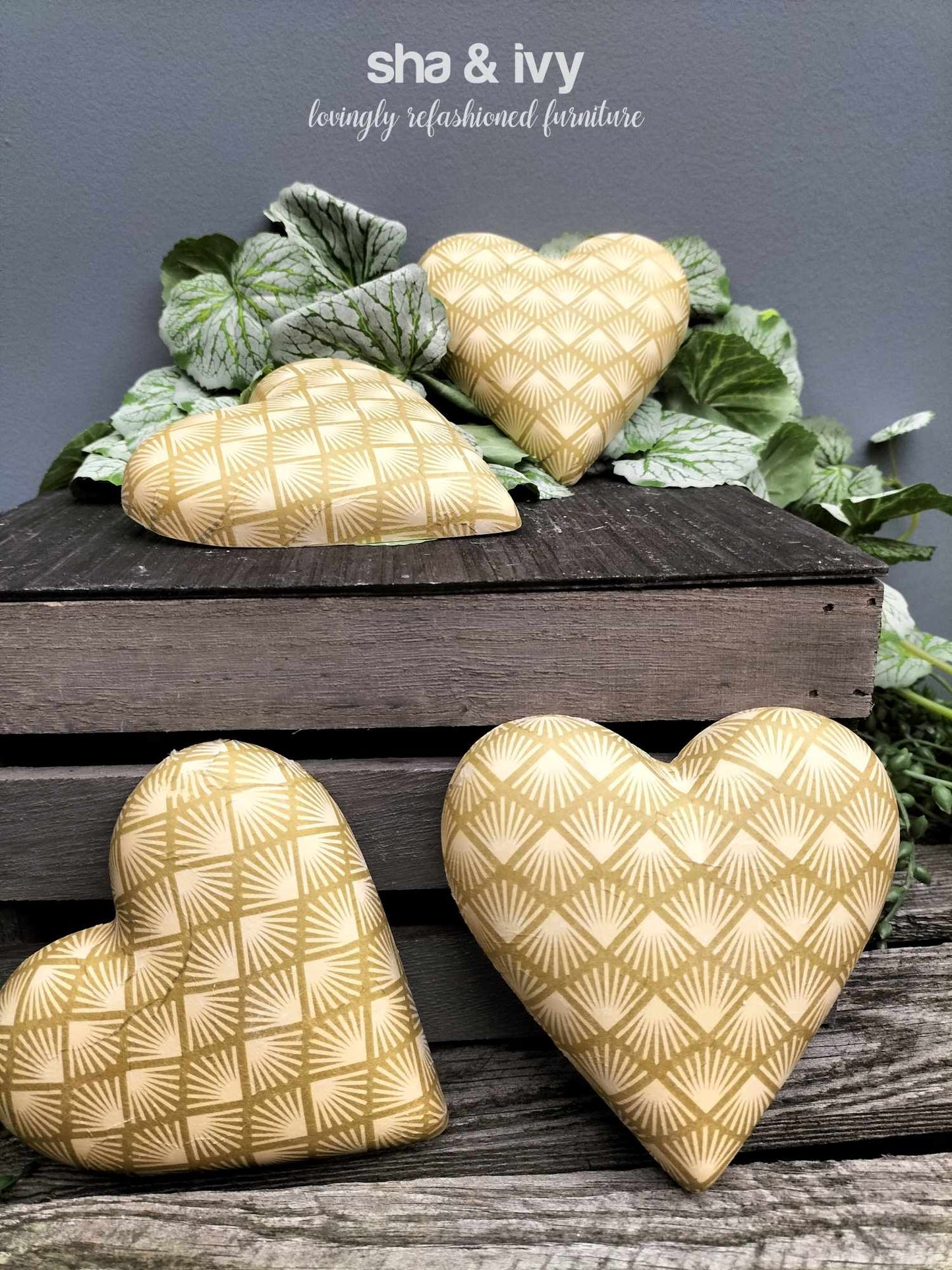 Decoupage hart - art deco fan