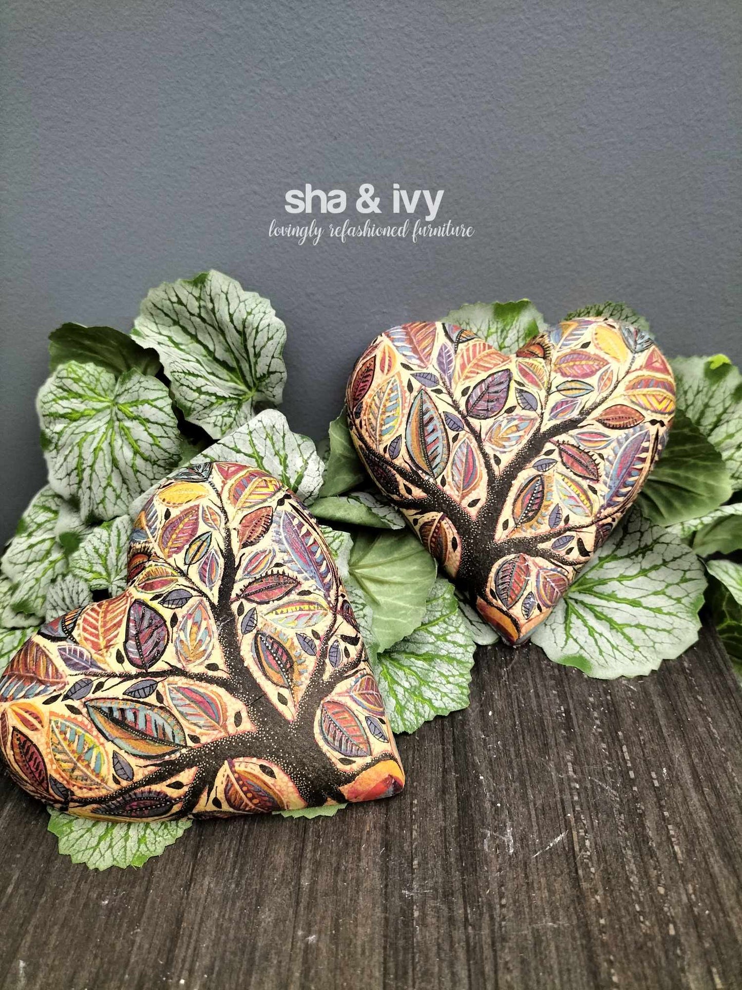 Decoupage hart - tree of life