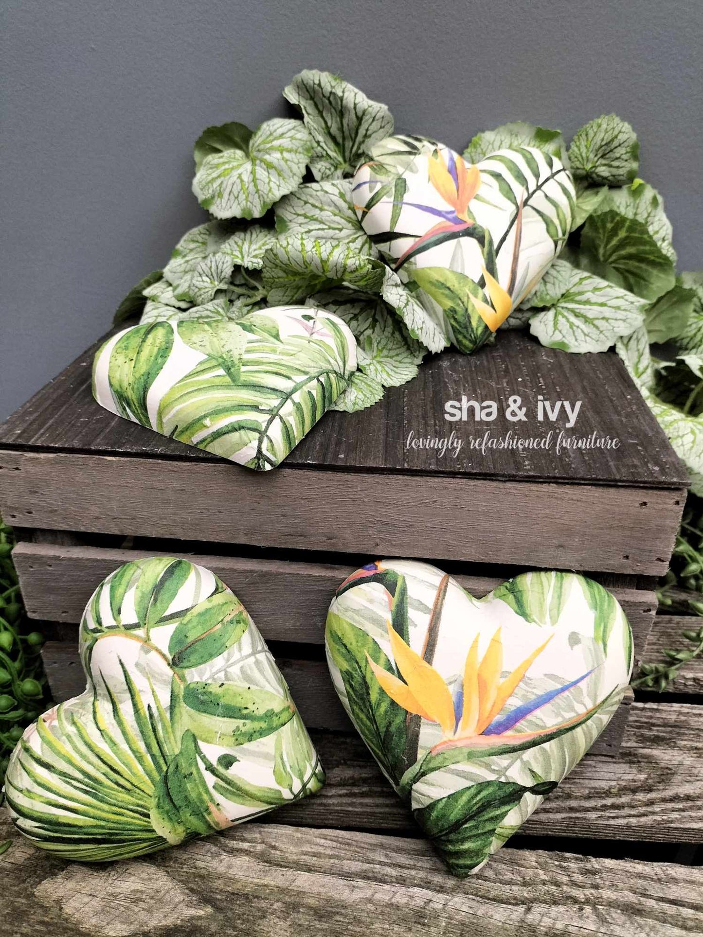 Decoupage hart - paradijsvogelplant