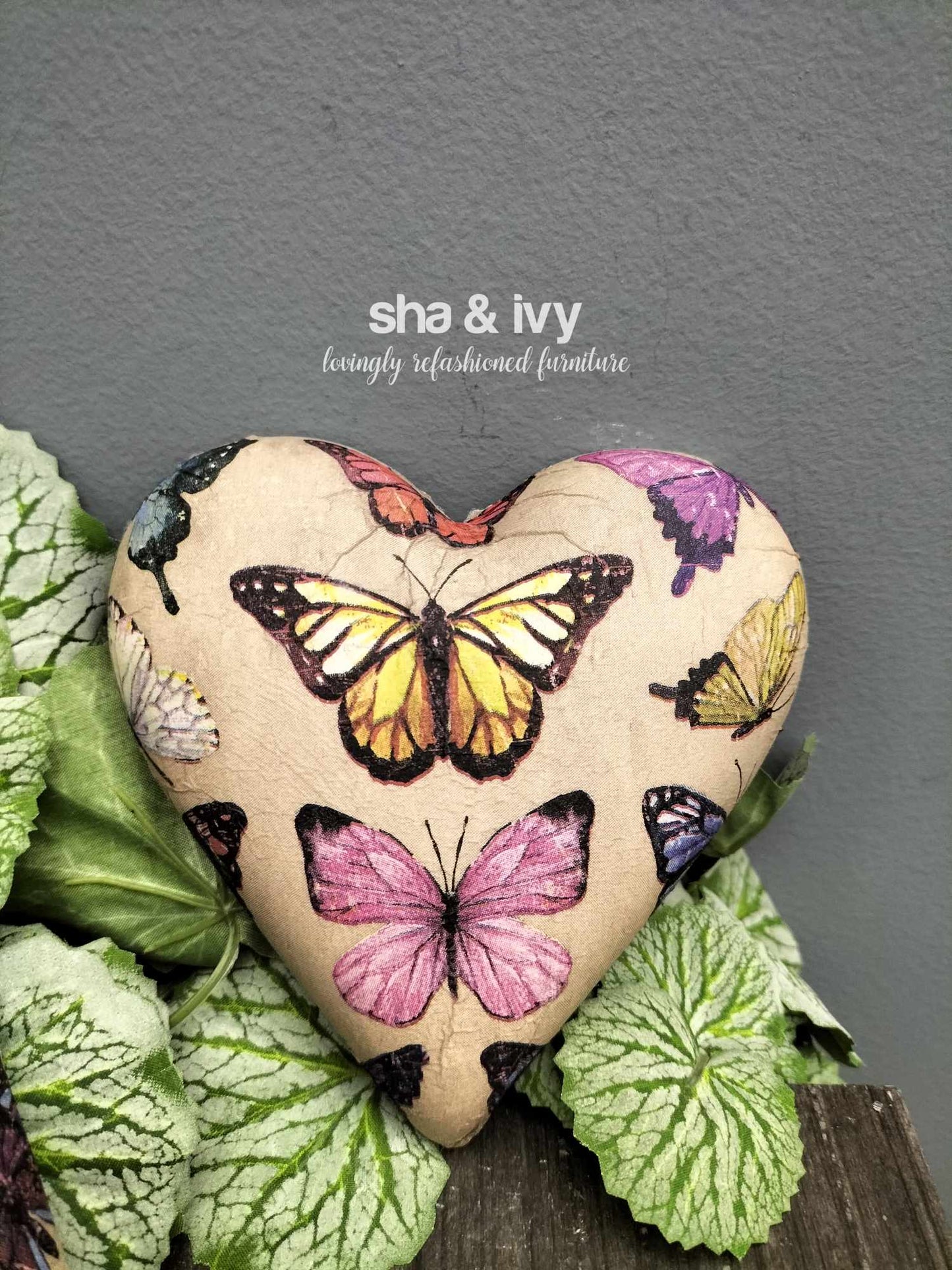 Decoupage hart - vlinders