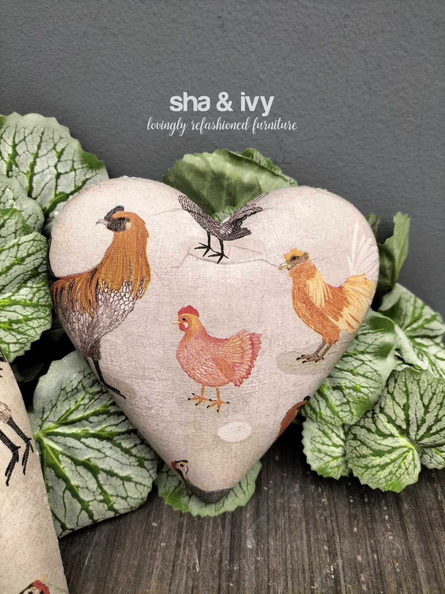 Decoupage hart - pluimvee