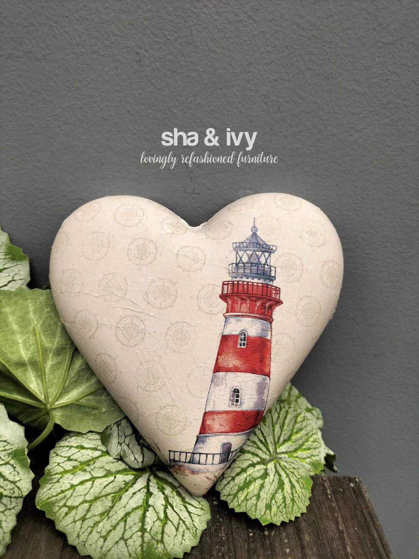 Decoupage hart - vuurtoren