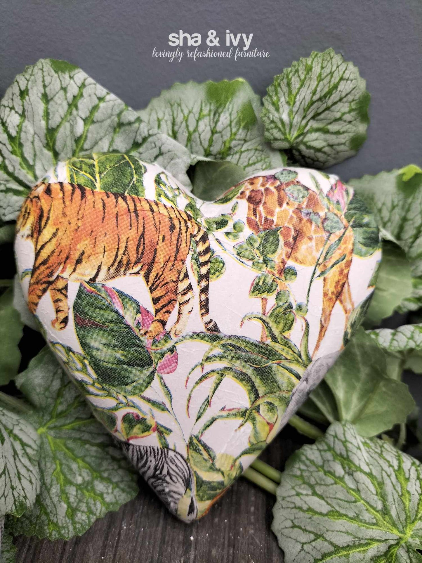 Decoupage hart - jungle