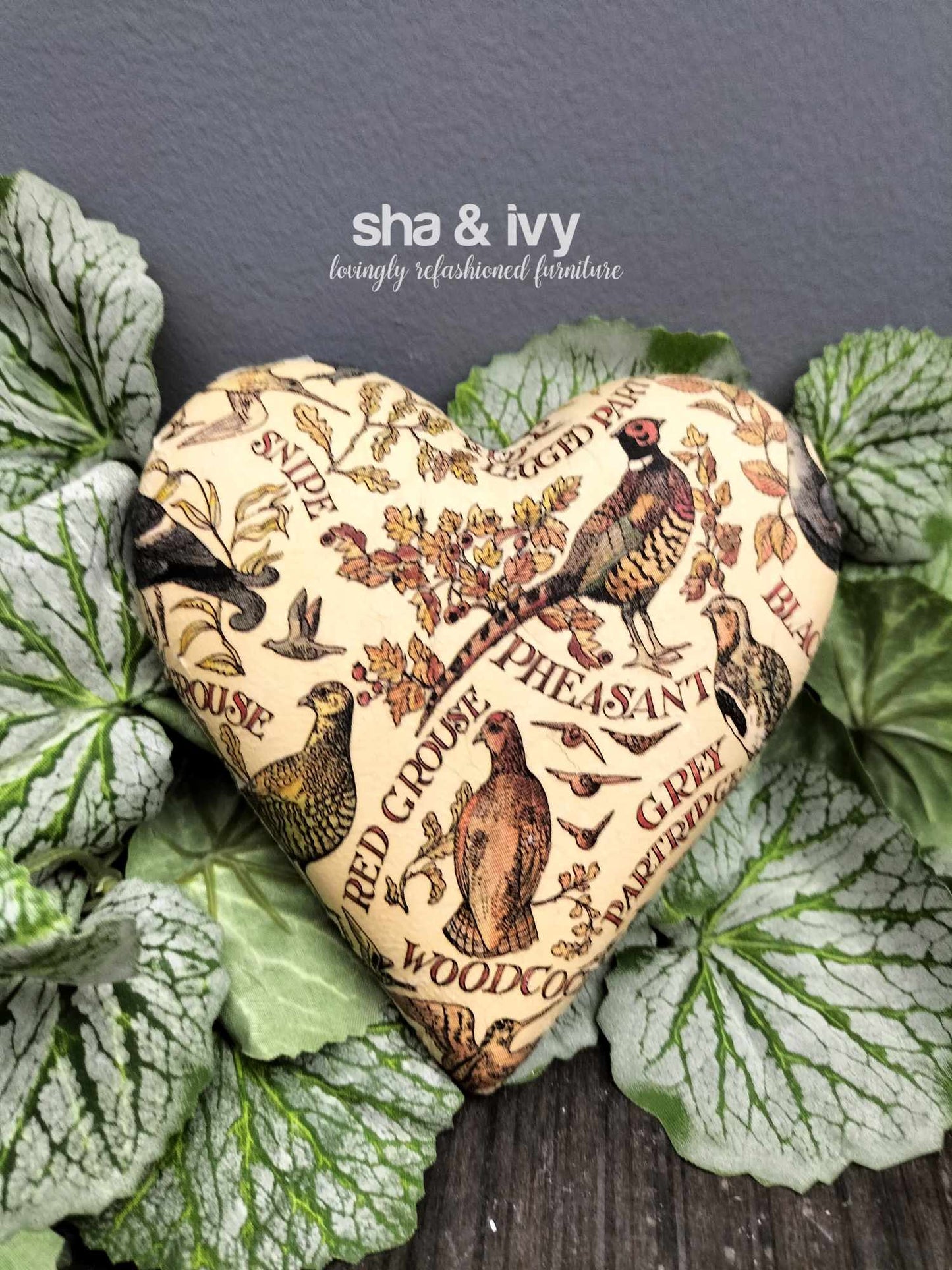 Decoupage hart - wilde vogels