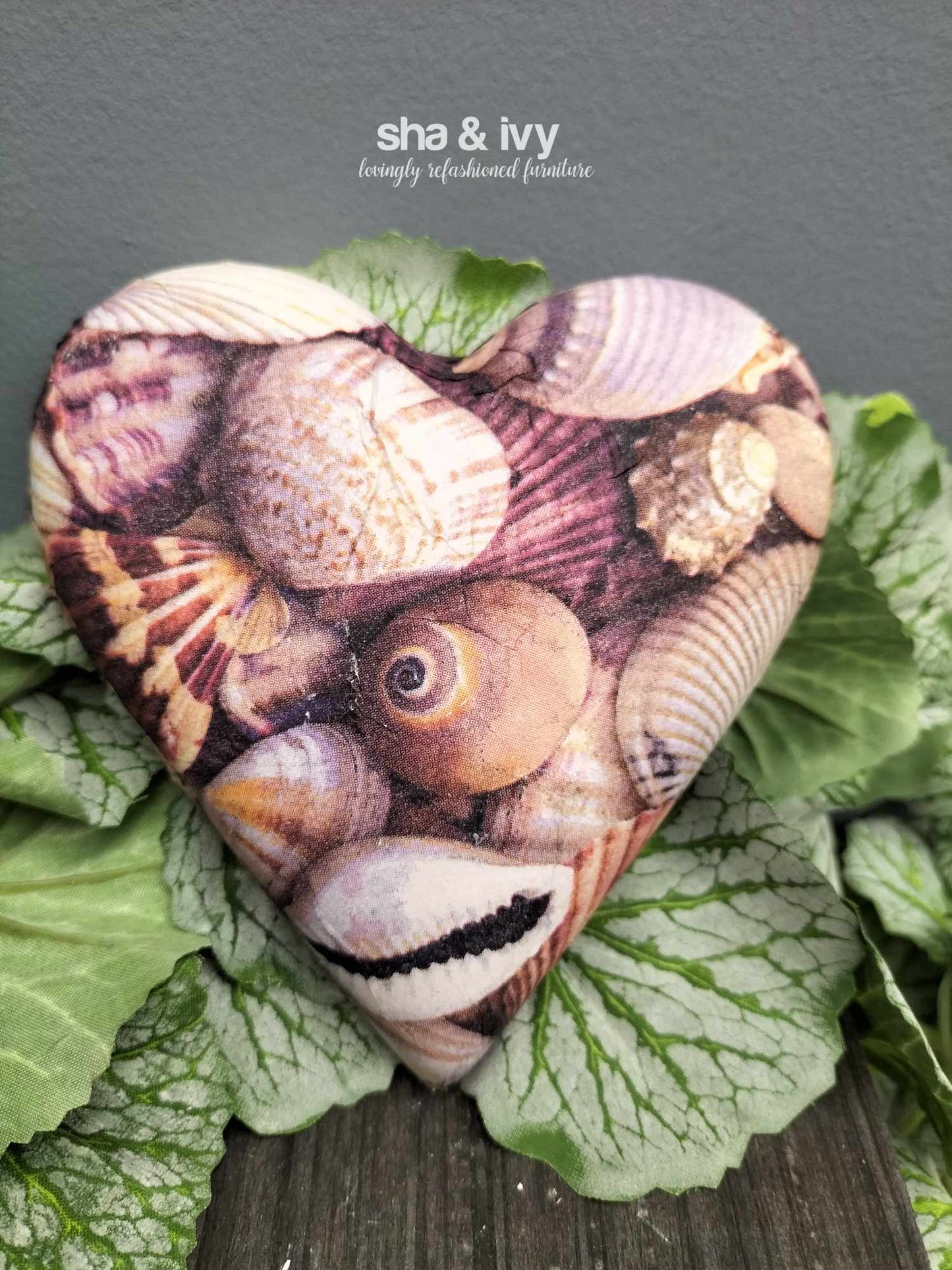 Decoupage hart - schelpen