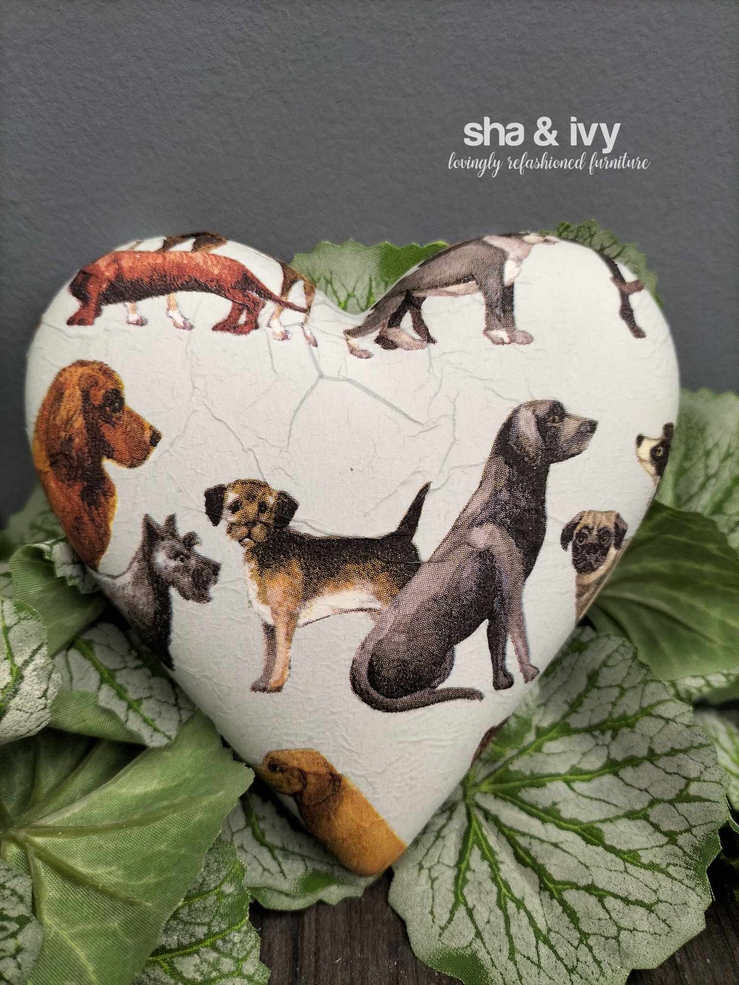 Decoupage hart - hondjes