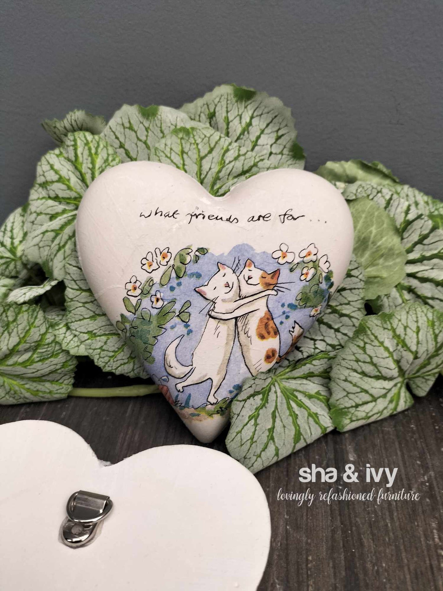 Decoupage hart - what friends are for