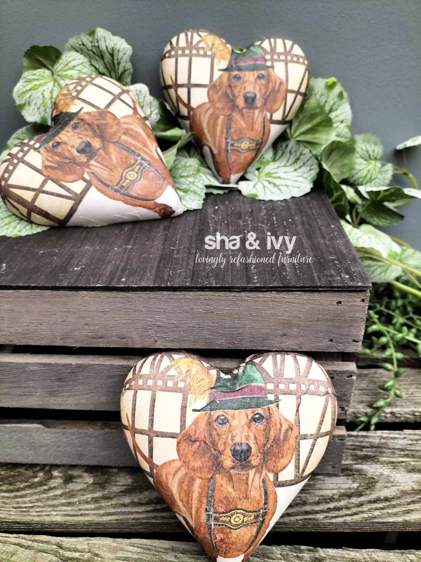 Decoupage hart - teckel