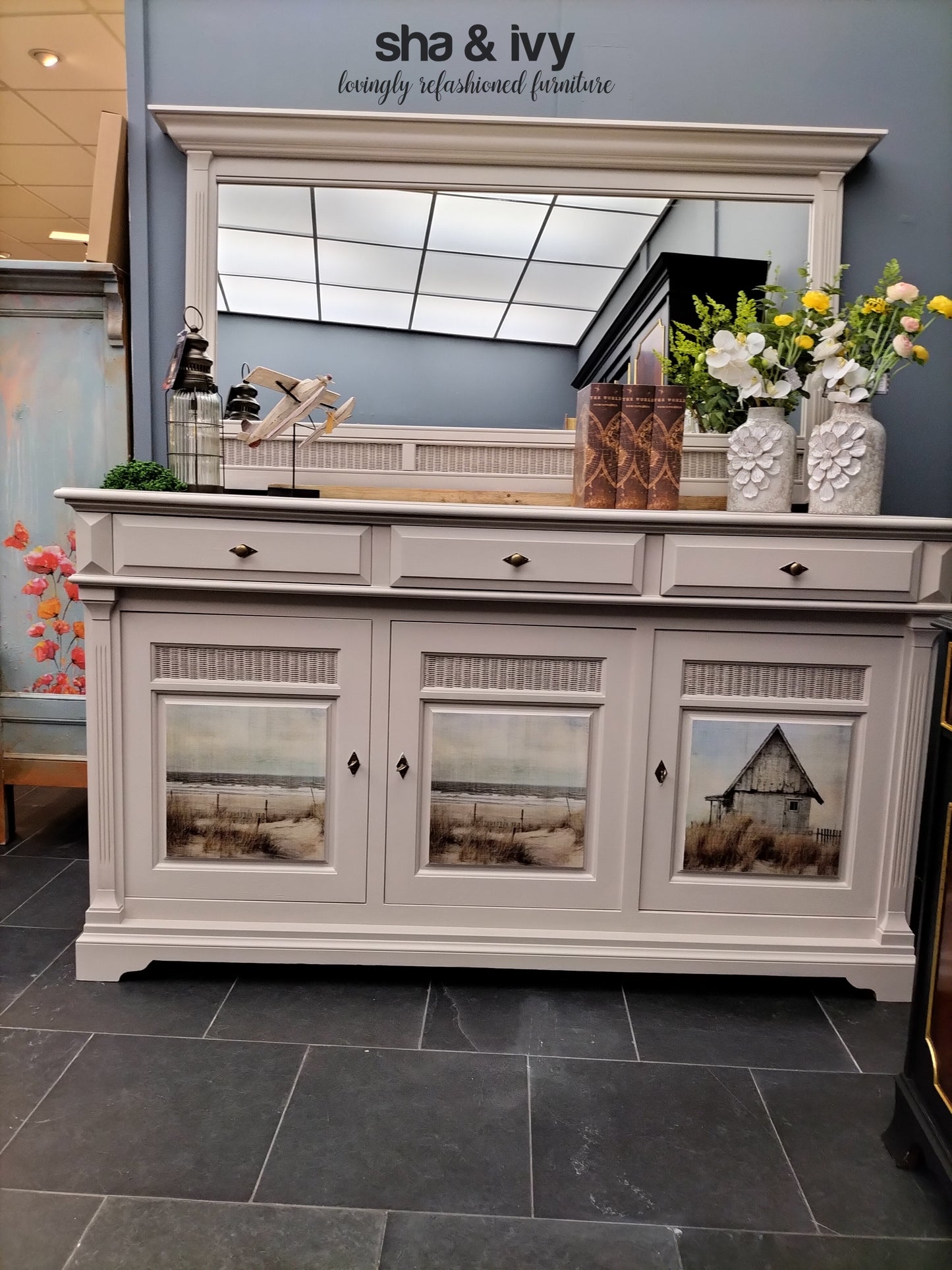 Beach dresser with mirror