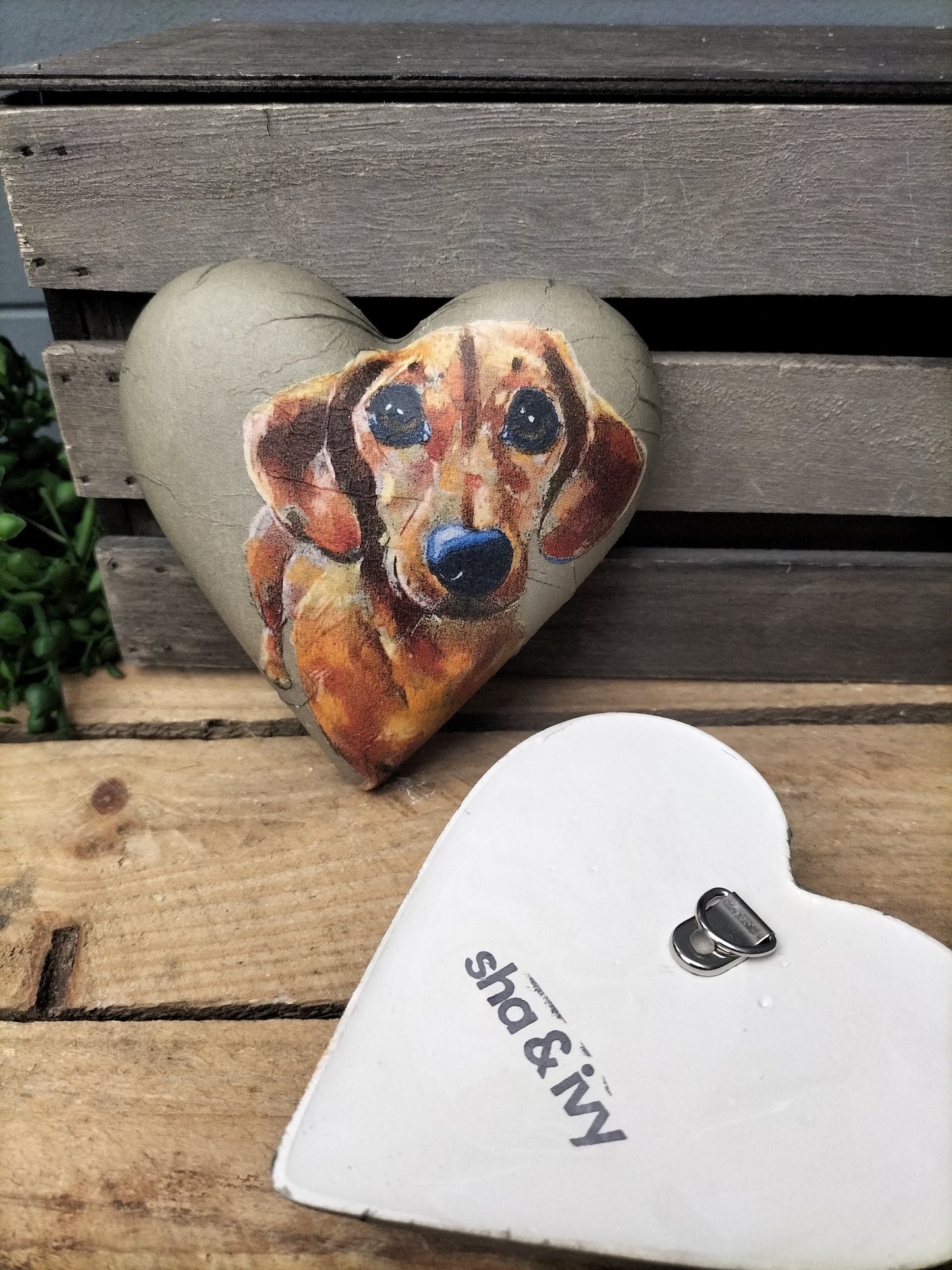 Decoupage hart - teckel