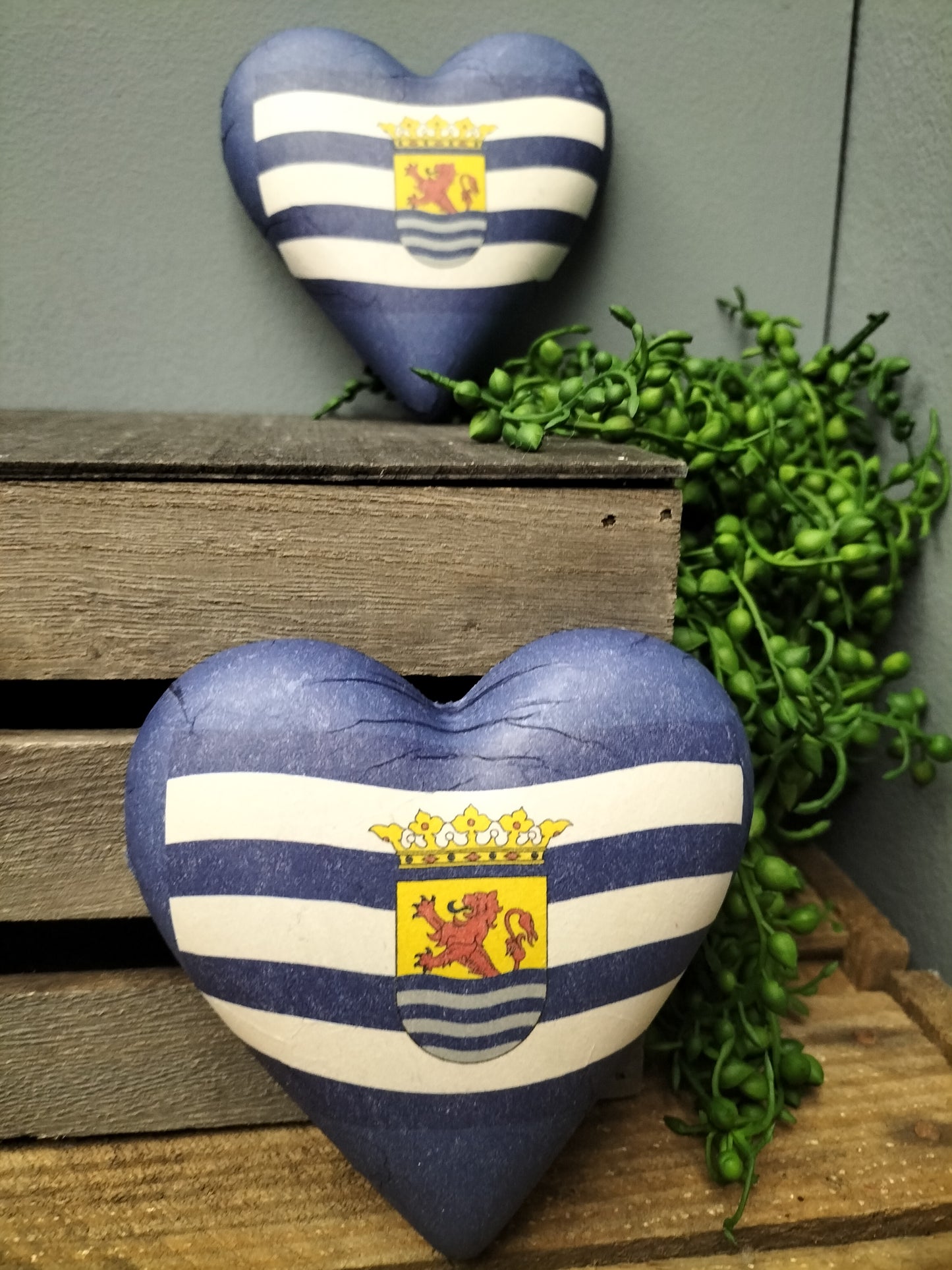 Decoupage hart - Zeeuwse vlag en wapen