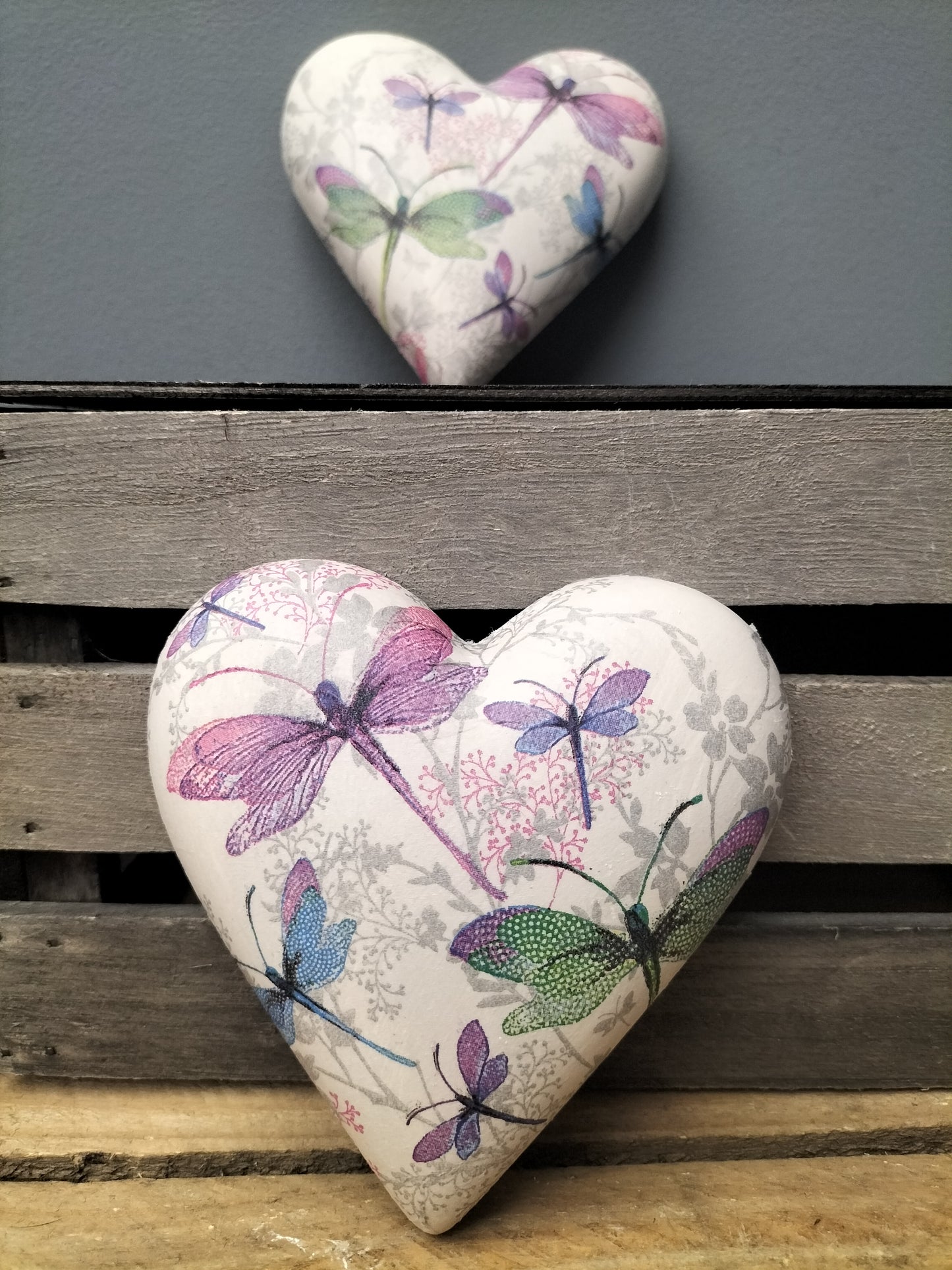Decoupage hart - libellen
