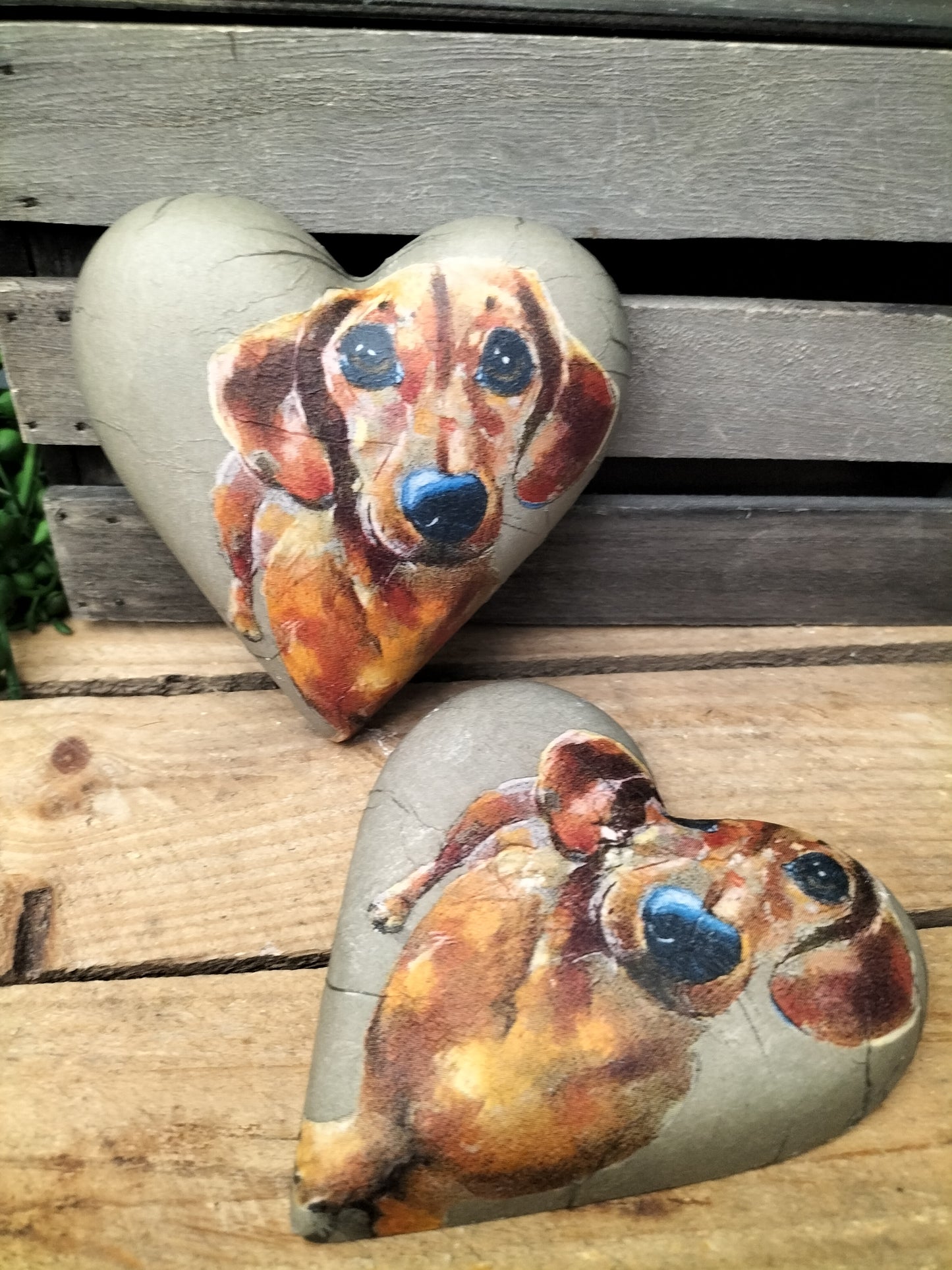 Decoupage hart - teckel