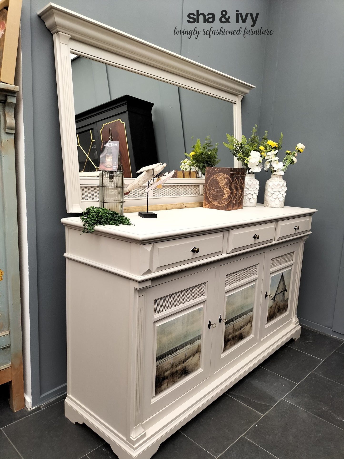 Beach dresser with mirror