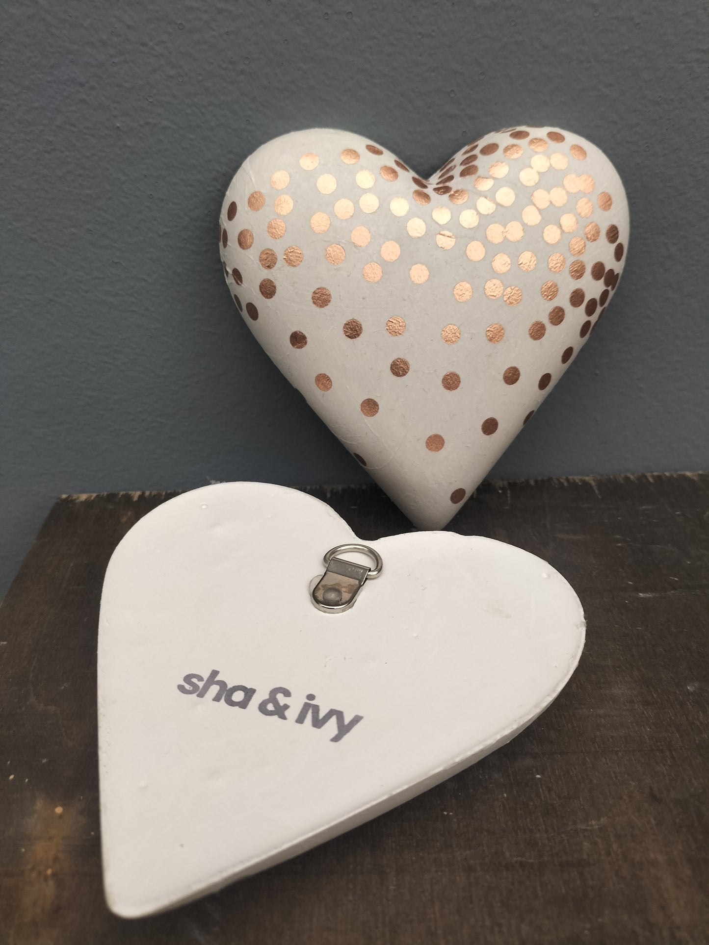 Decoupage hart - bronze stippen