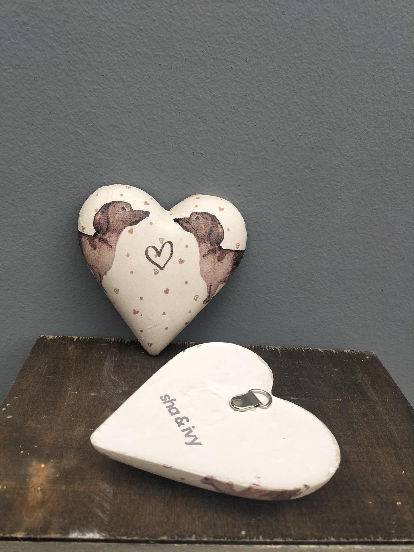 Decoupage hart - teckels