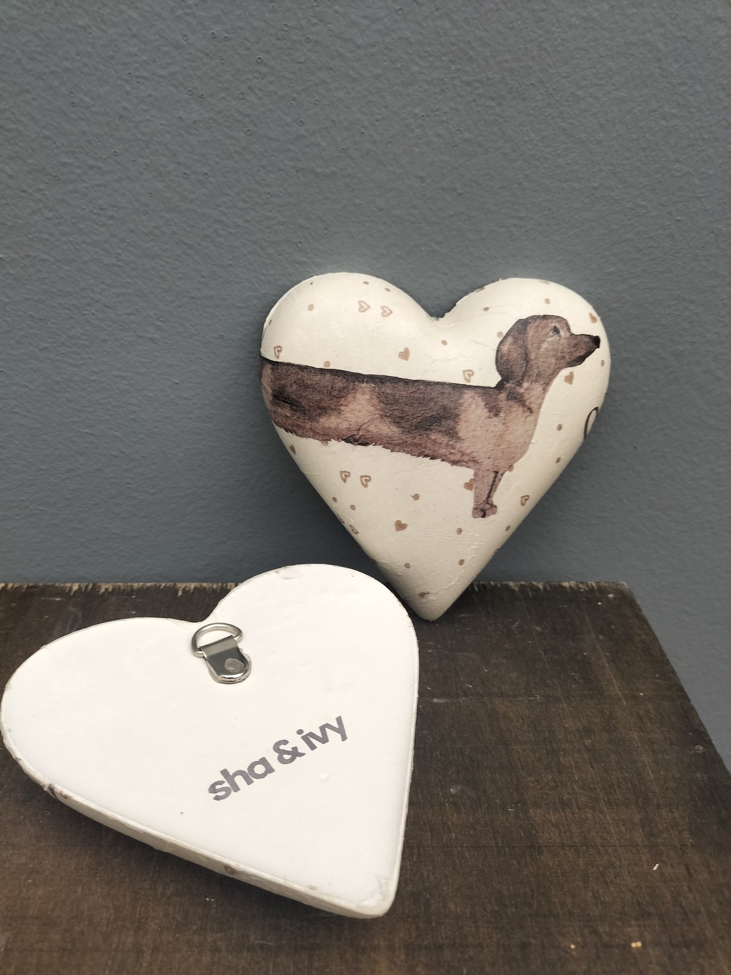 Decoupage hart - lange teckel