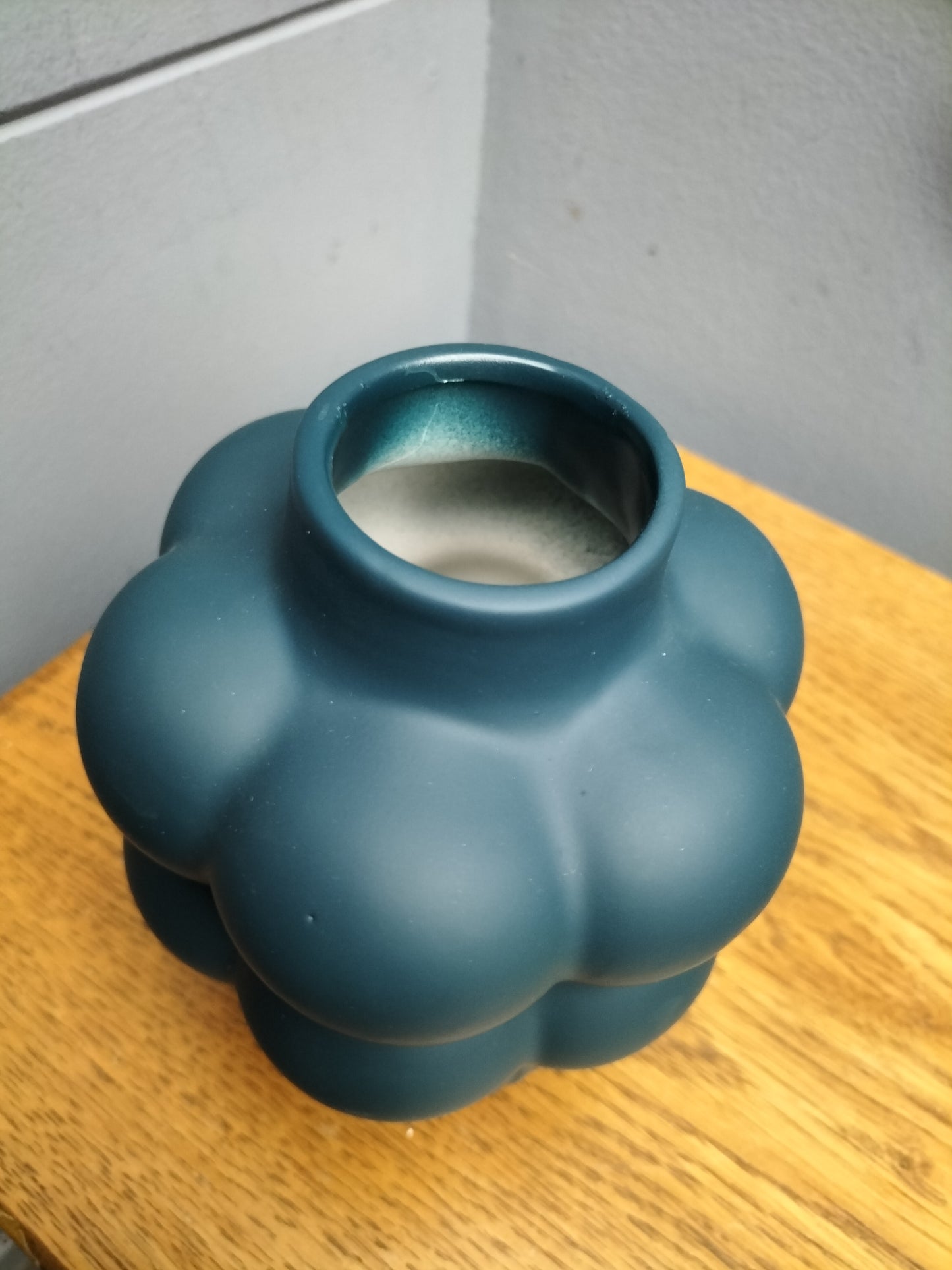 Glazen vaas - blauw, 17cm