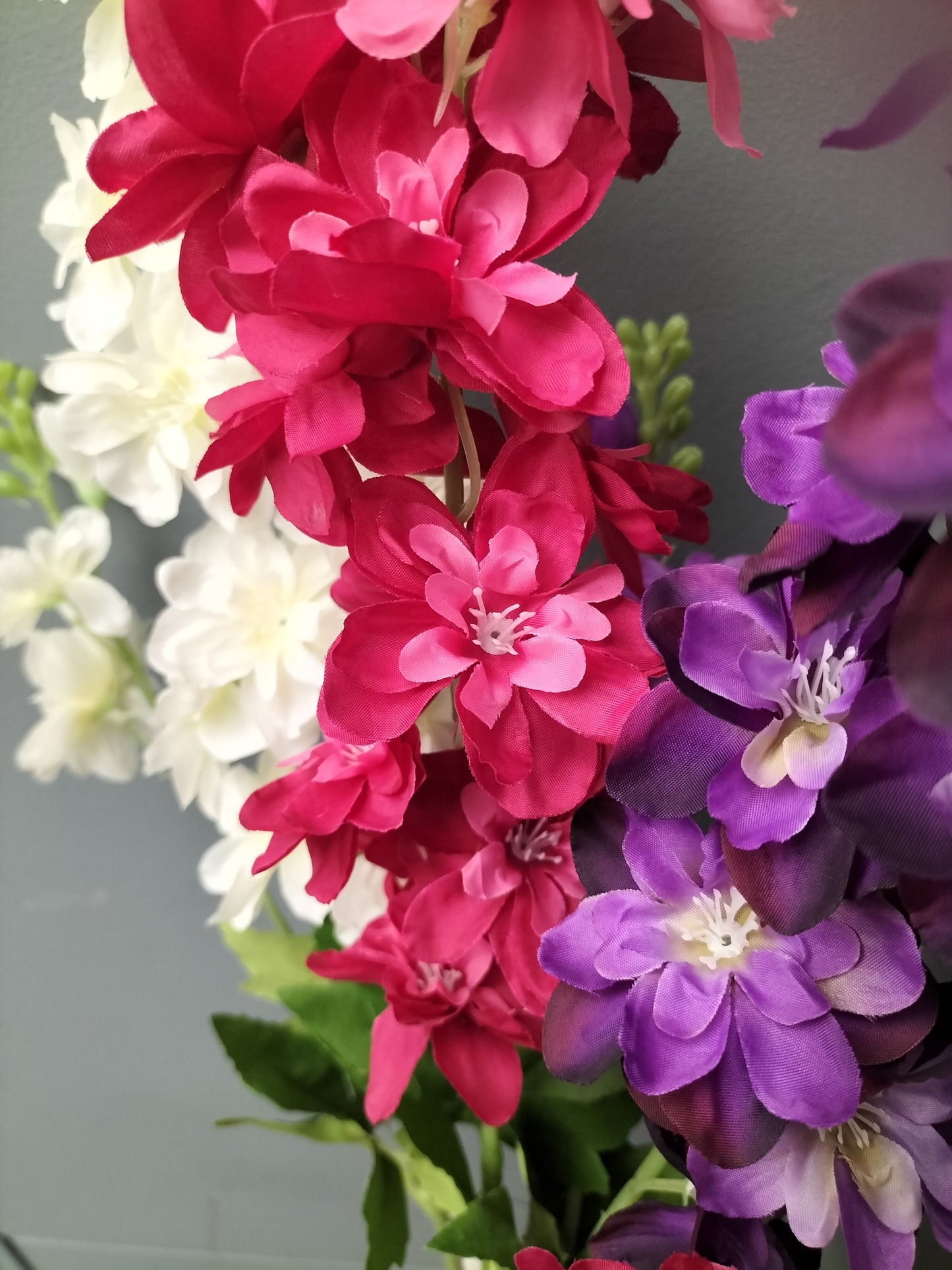 Delphinium - paars/wit/roze, 80cm