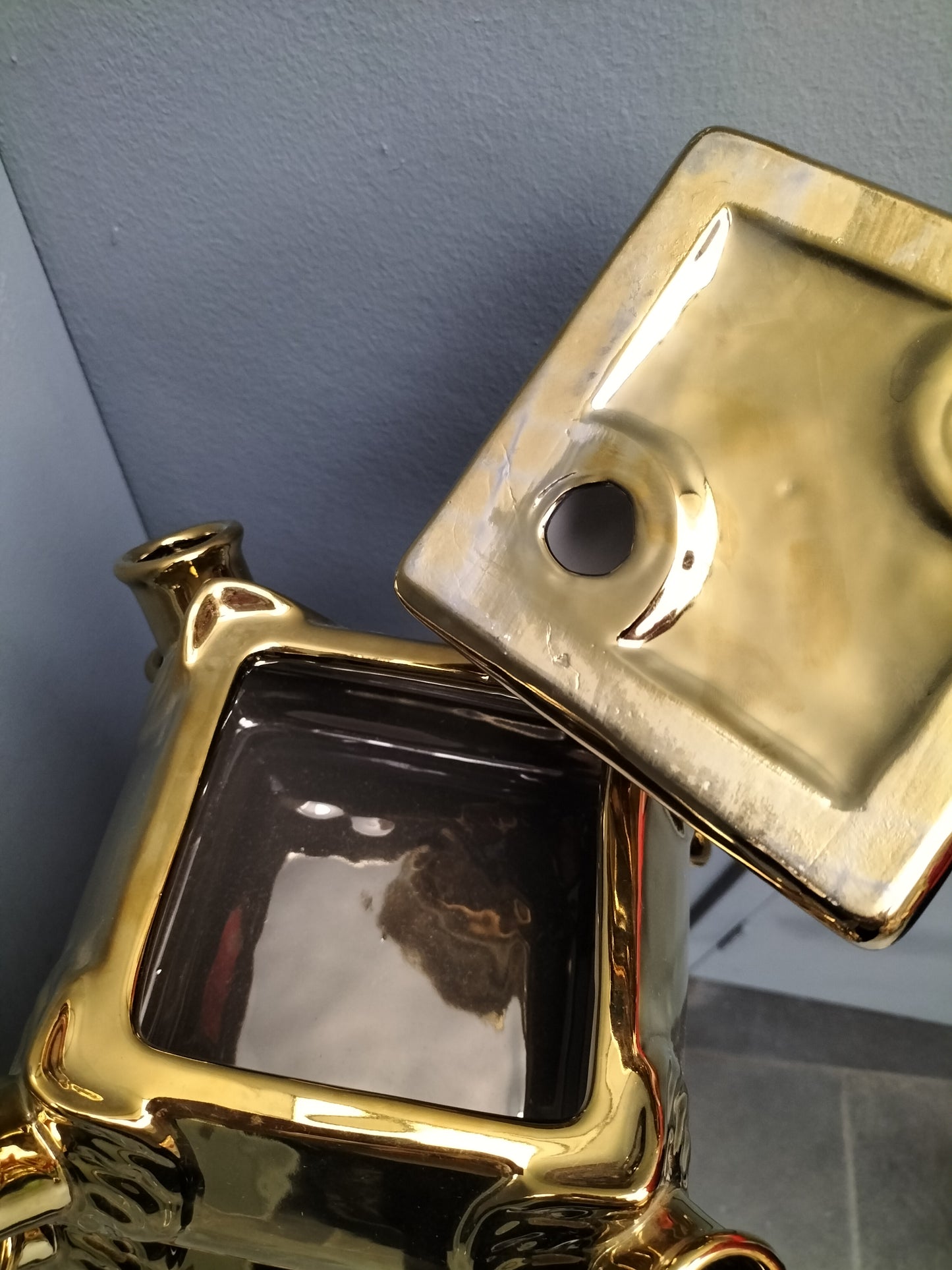 Aardewerk tulpen vaas - 54.5cm, goud