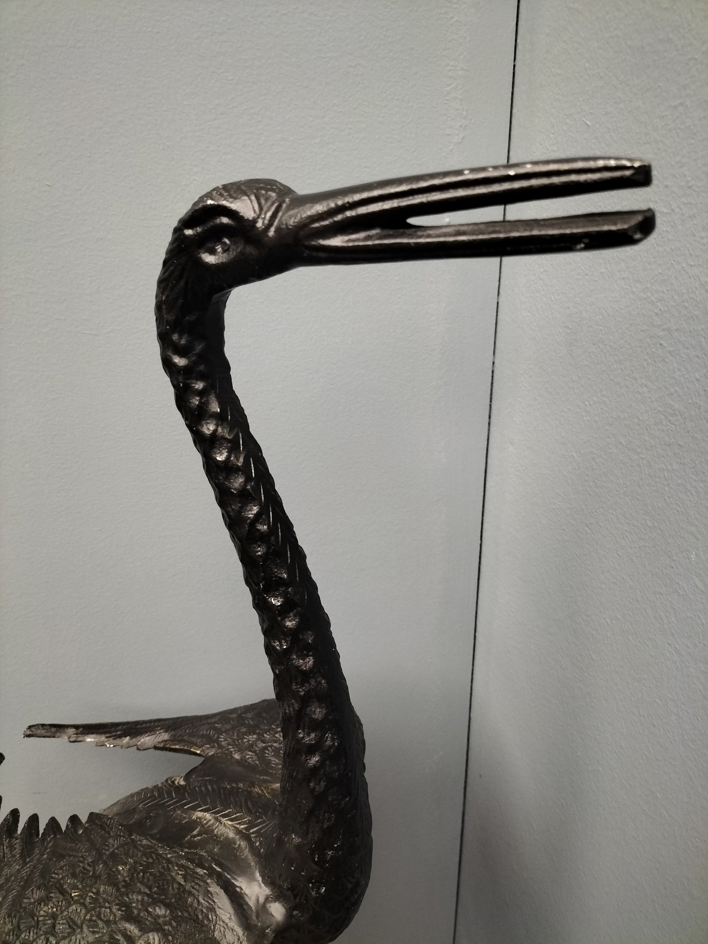 Ornament kraan vogel - aluminium, 85cm x 26cm x 26cm