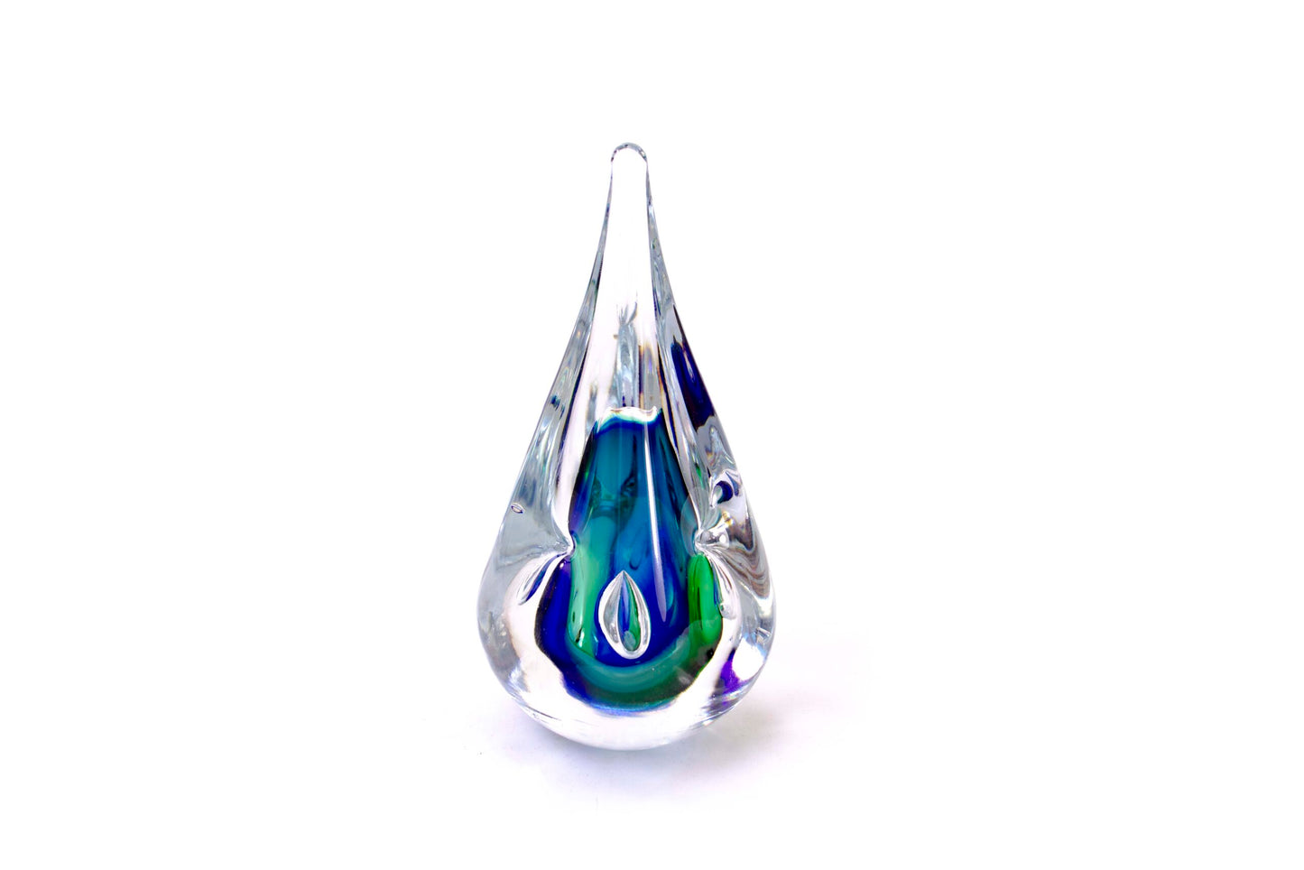 Prisma van kristal - 15cm, groen/blauw