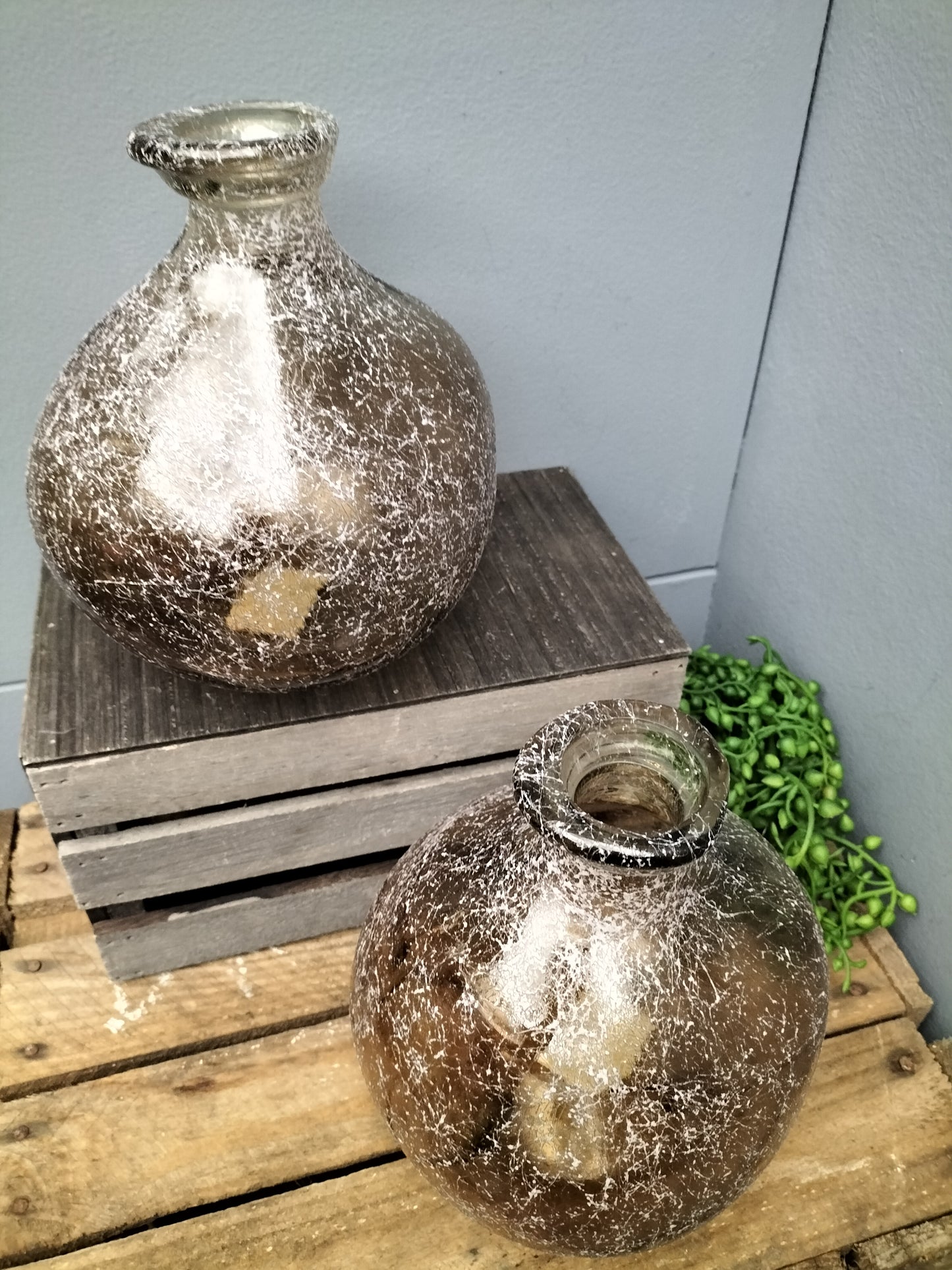 Recycled glazen vaas - 16cm x 16cm x 18cm