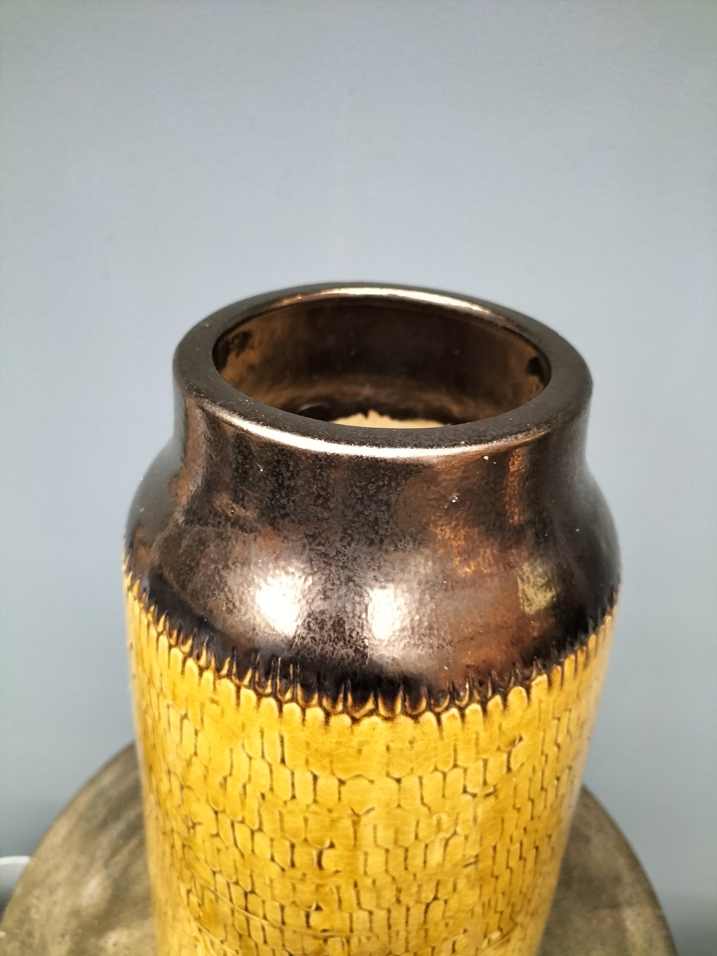 Keramiek vaas - ocre geel, 37cm