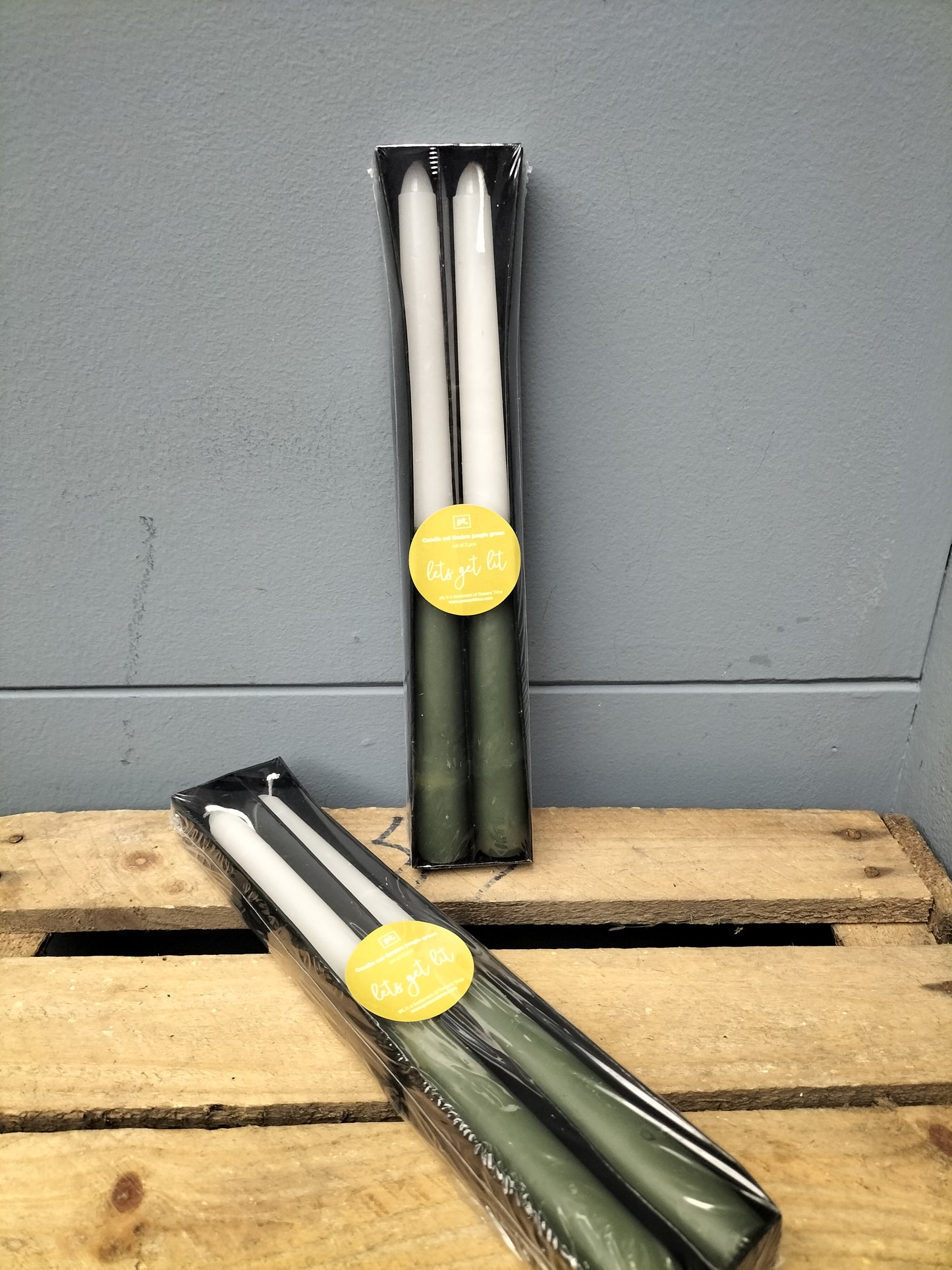 Kaarsen set (2) - ombre, caramel brown, jungle green, dark brown