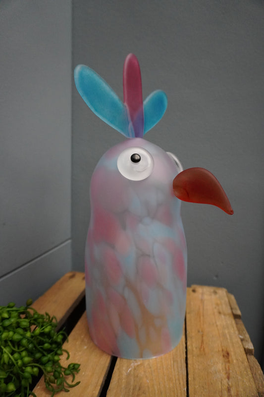 Papegaai - 32cm, turquoise & roze