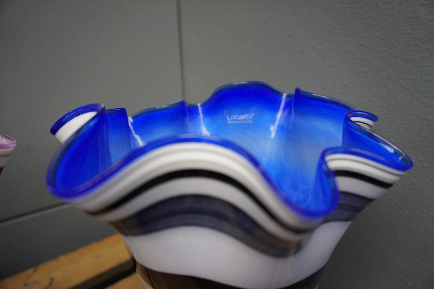 Zebra vaas - 20cm,  blauw, paars