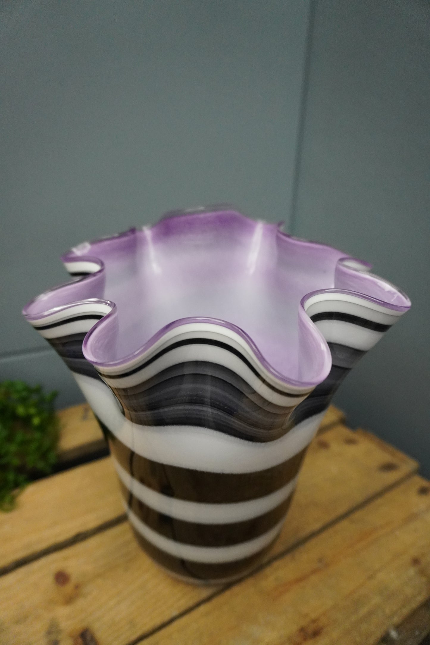 Zebra vaas - 20cm,  blauw, paars