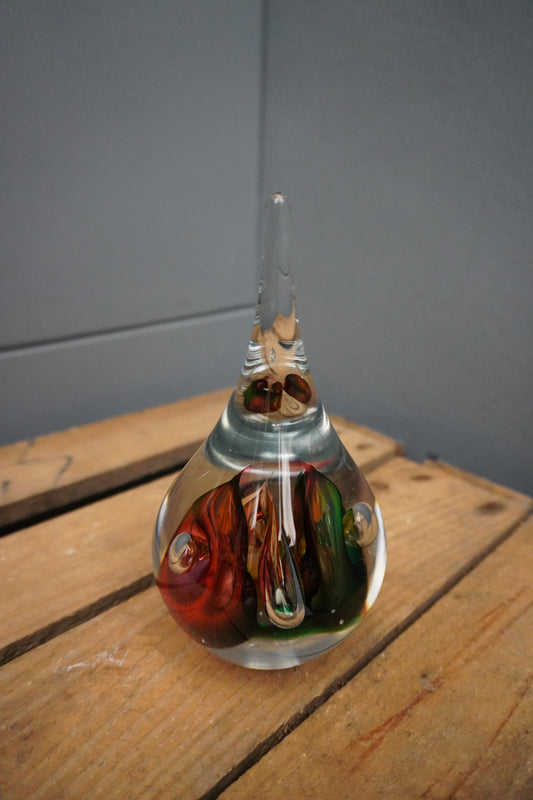 Druppel kristal - 16cm - rood/blauw/groen