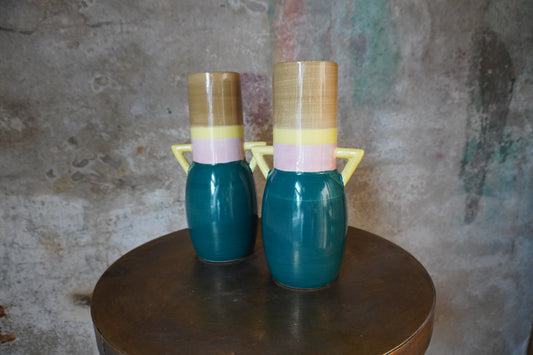 Aardewerk vaas Cole2 Lines - Gekleurd, 25cm x 7cm x 8cm