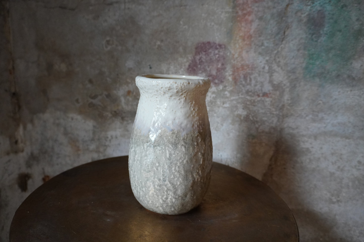 Aardewerk vaas - Crème, 20cm x 11cm