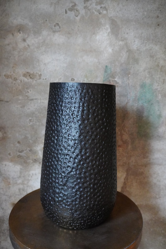 Kersten Aluminium vaas/pot - Zwart, 40cm x 20cm