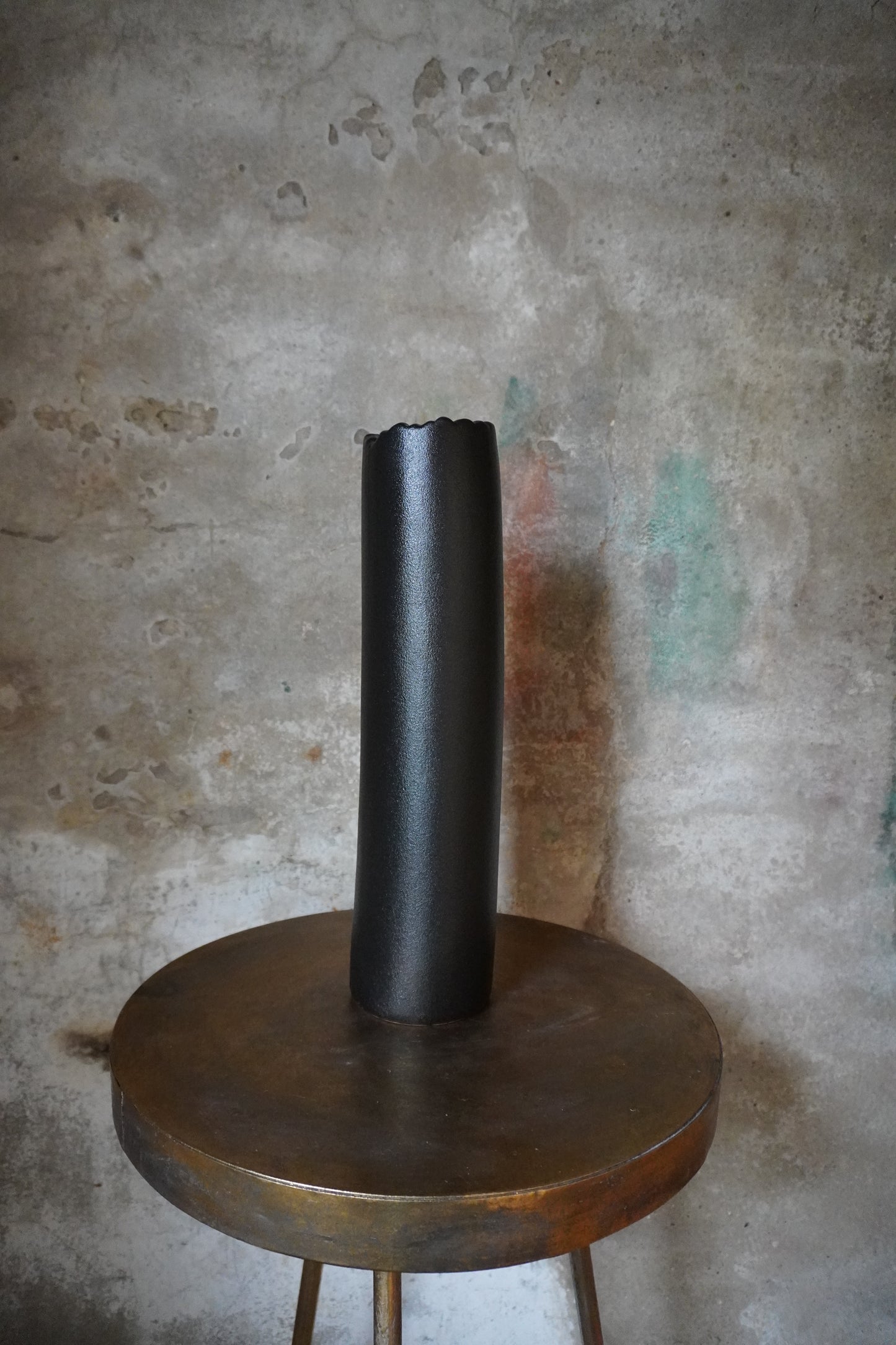 Aardewerk vaas - Zwart, 40cm x 9cm