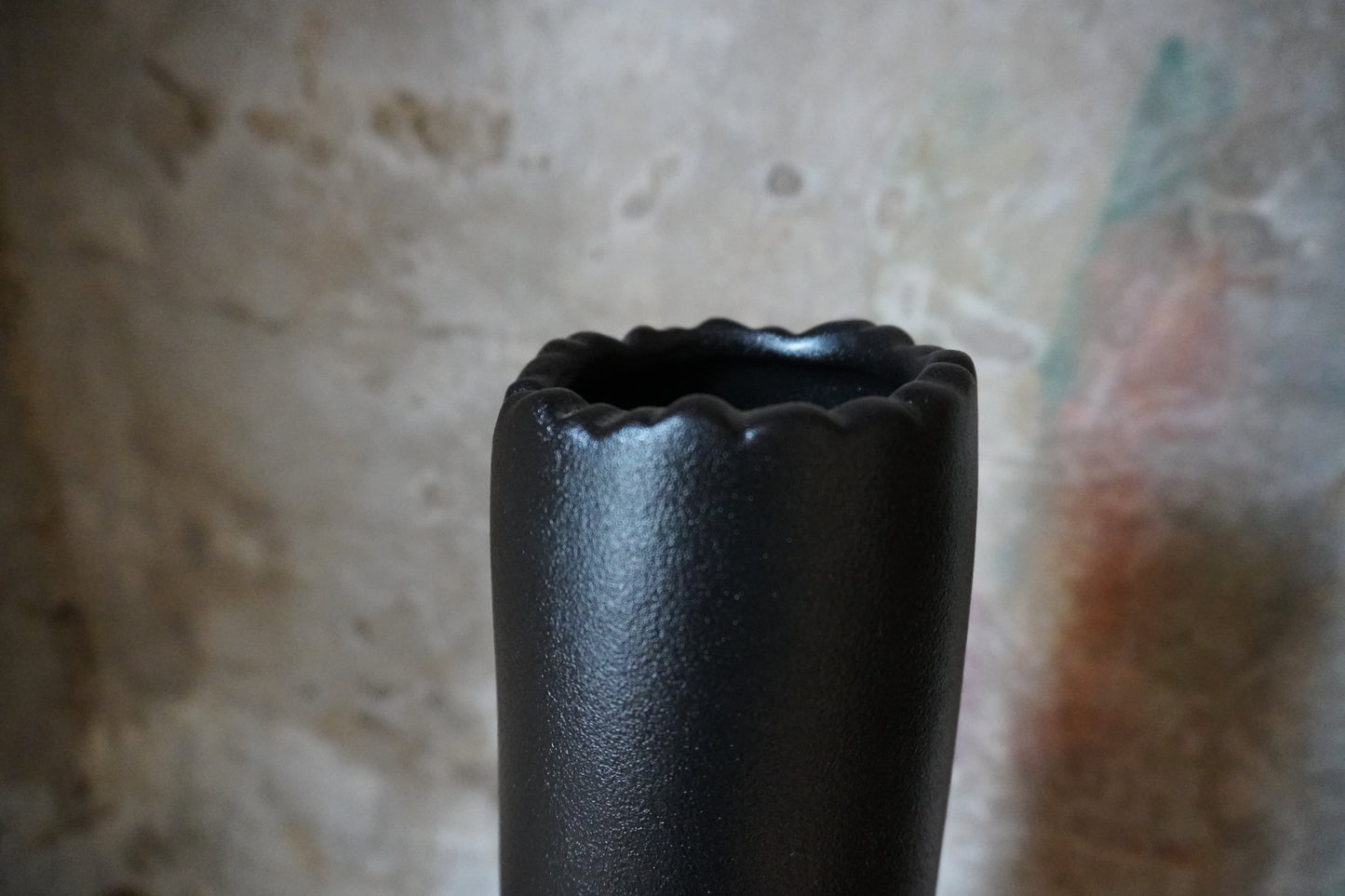 Aardewerk vaas - Zwart, 40cm x 9cm