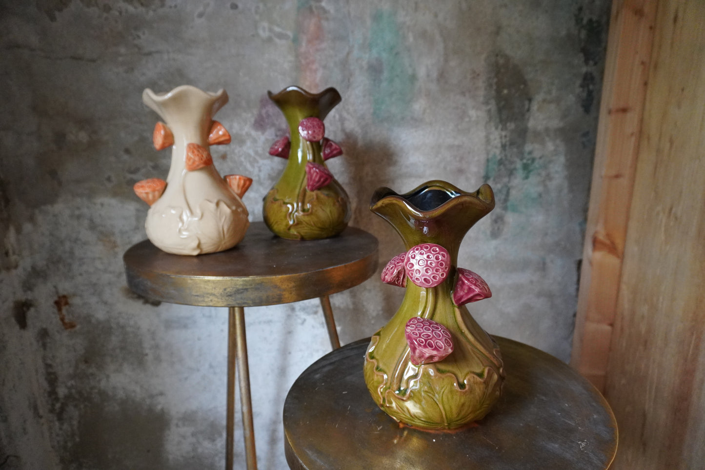 Keramiek vaas Odali - Groen/Crème, 26cm x 12cm